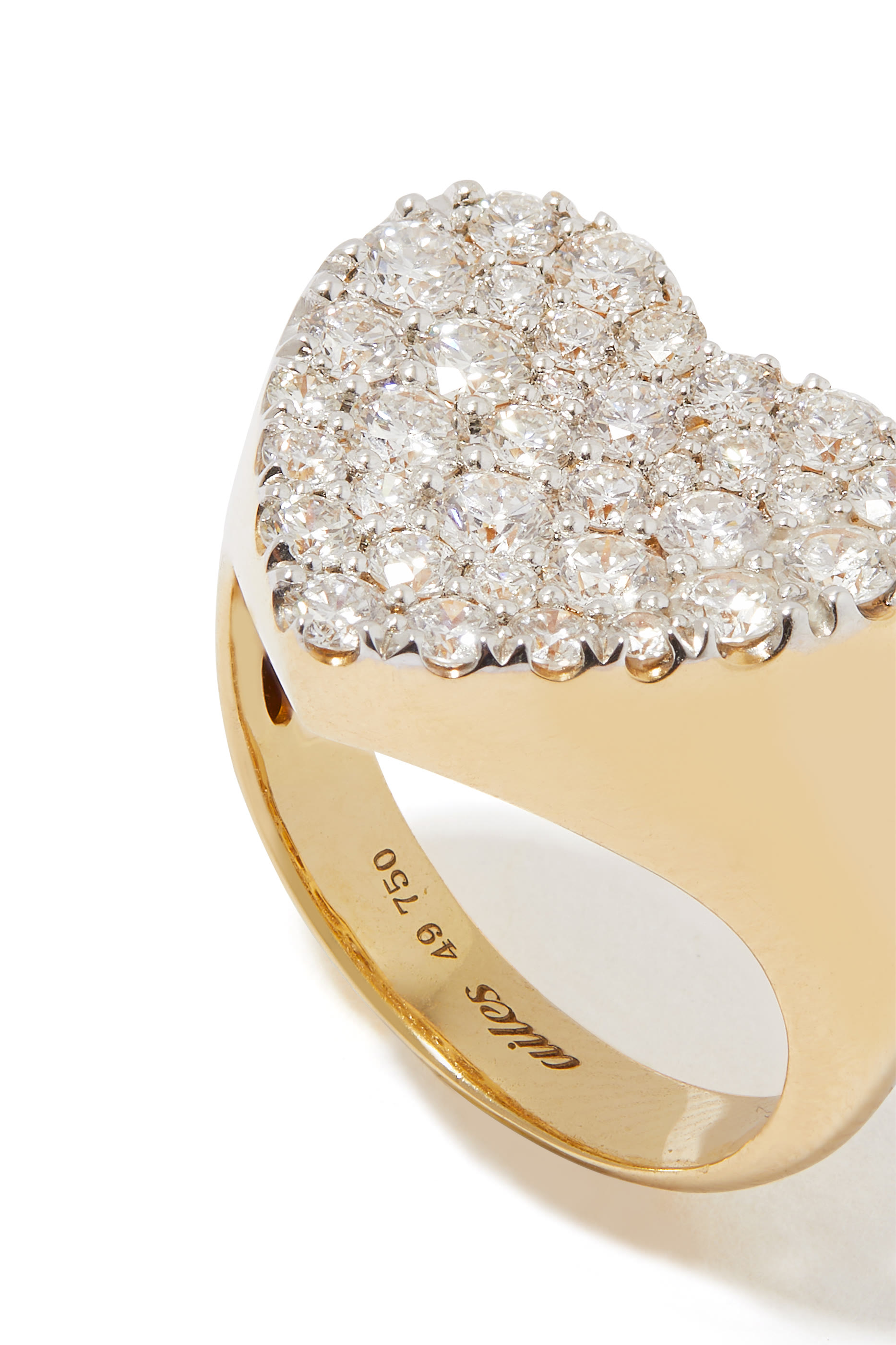 Heart Pinky Ring, 18k Yellow Gold & Diamonds
