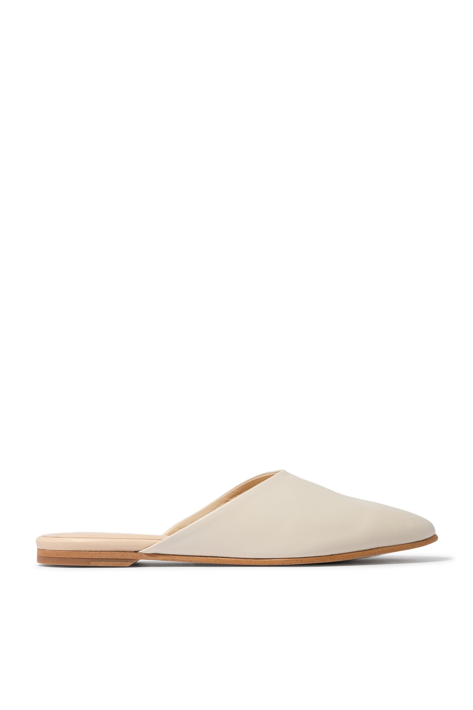 Leather Flat Mule Shoes