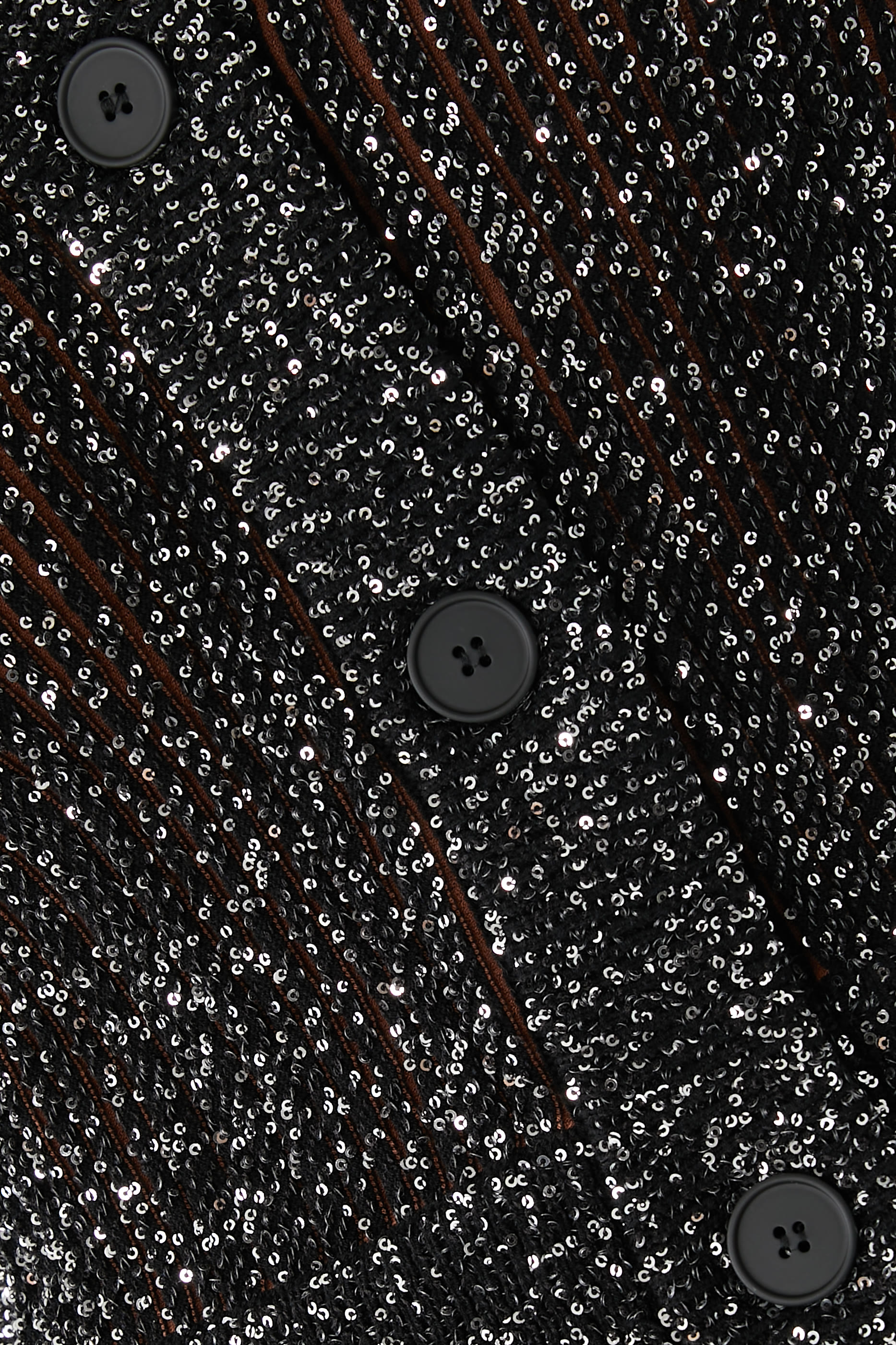 Partialized Knit Sequinned Long Sleeve Buttoned Cardigan