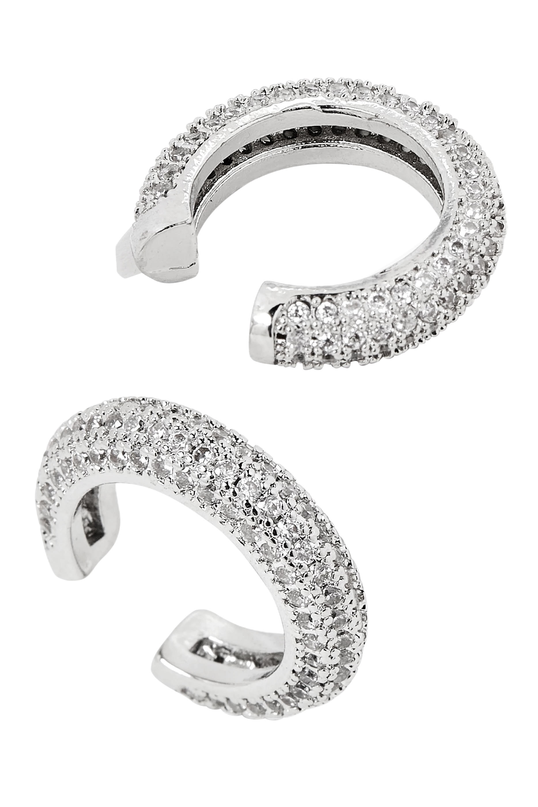 Micro Pave Ear Cuffs, Silver Plated & Cubic Zirconia