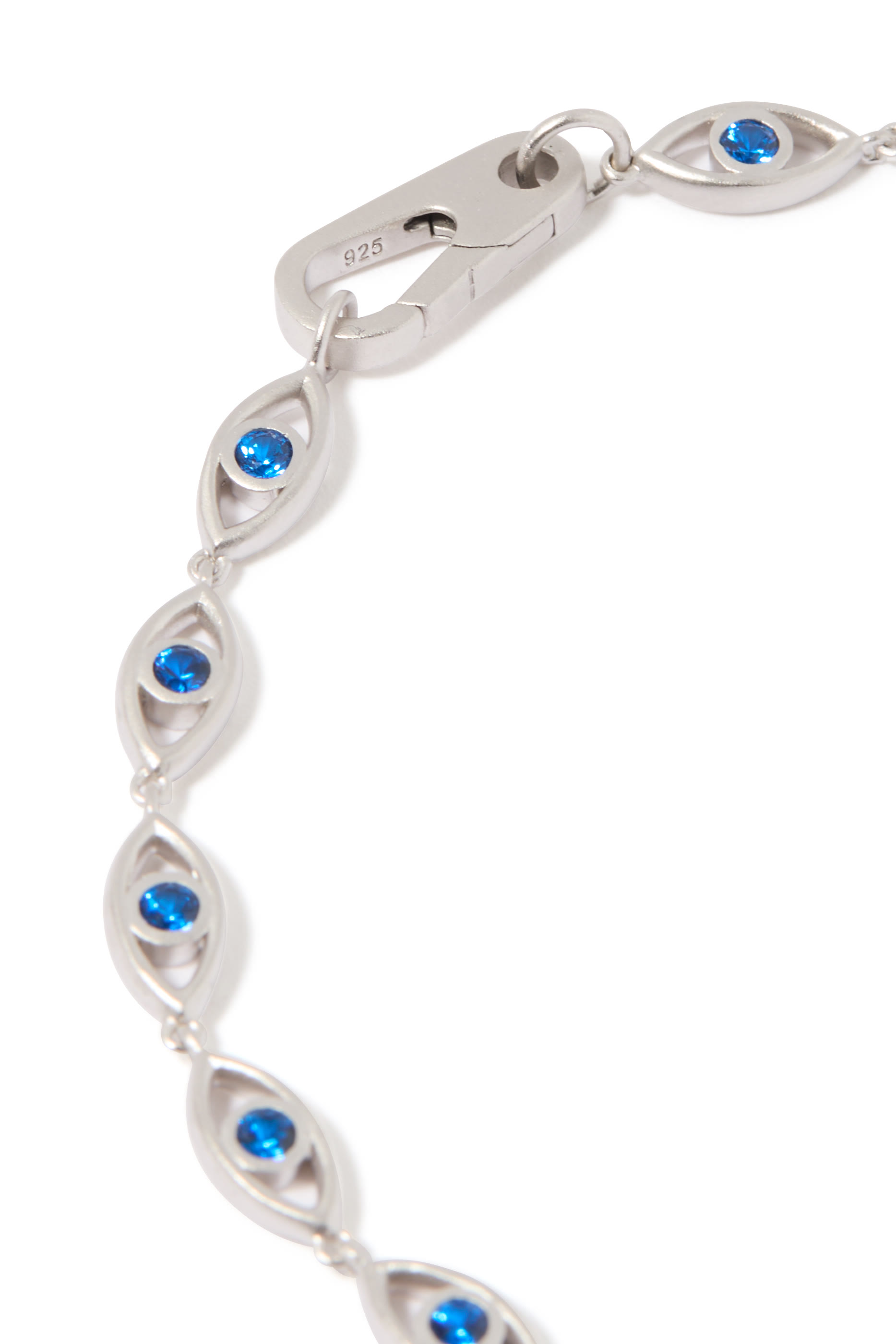 Evil Eye Bracelet, Sterling Silver with Rhodium Plating & Spinels