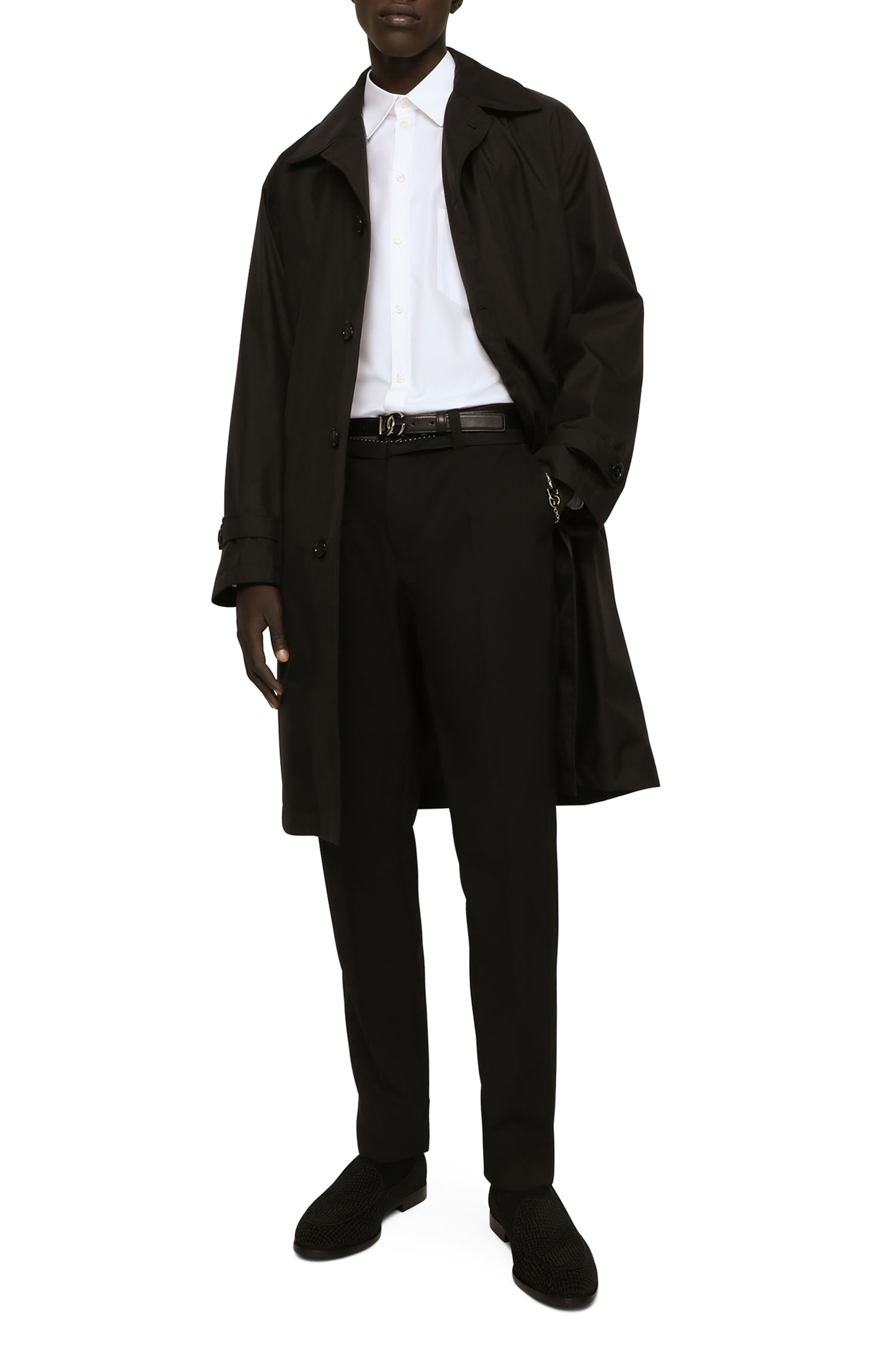 Logo Tag Nylon Trench Coat