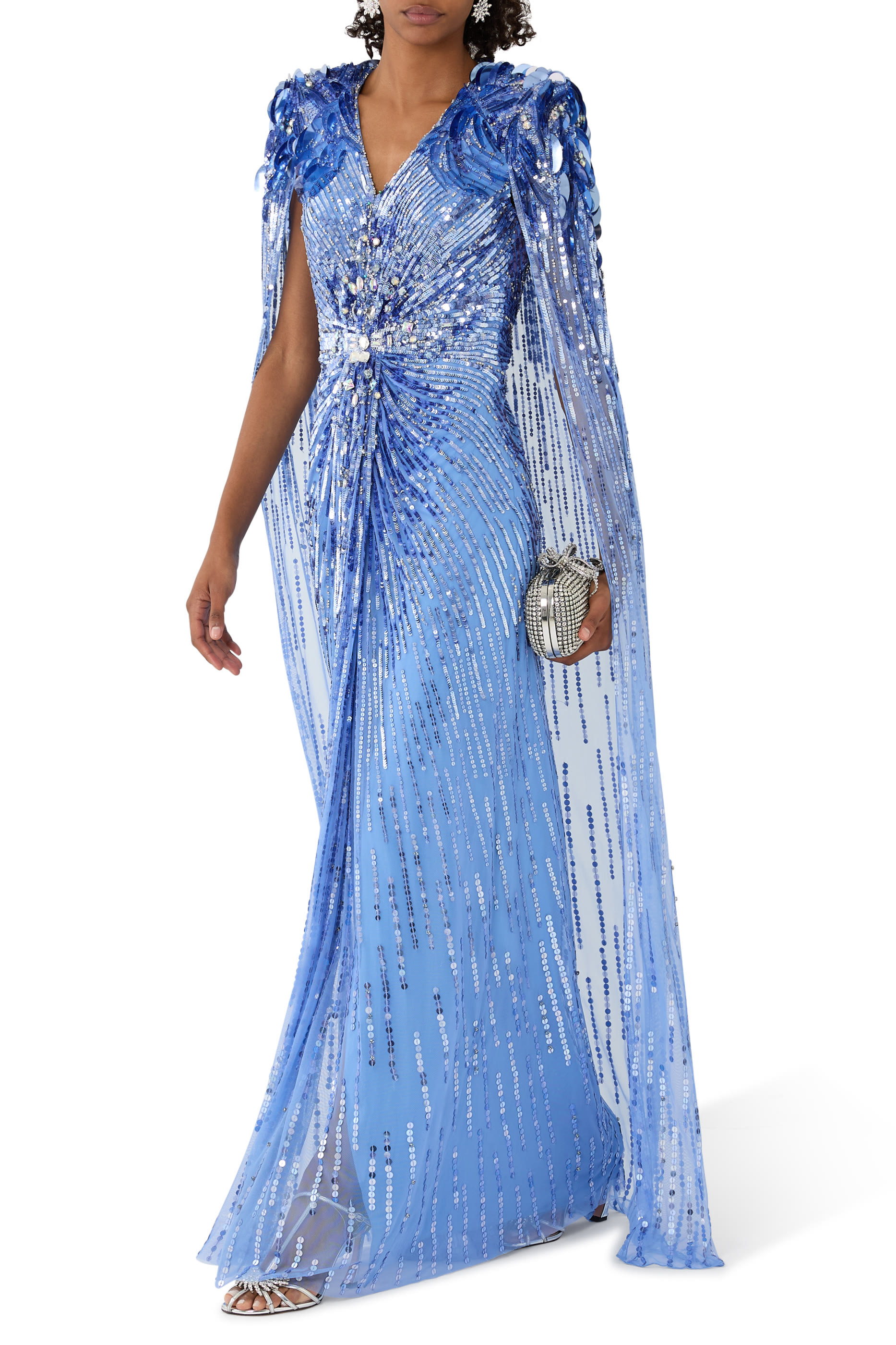 Goldfinger Two-Tone Cape Gown