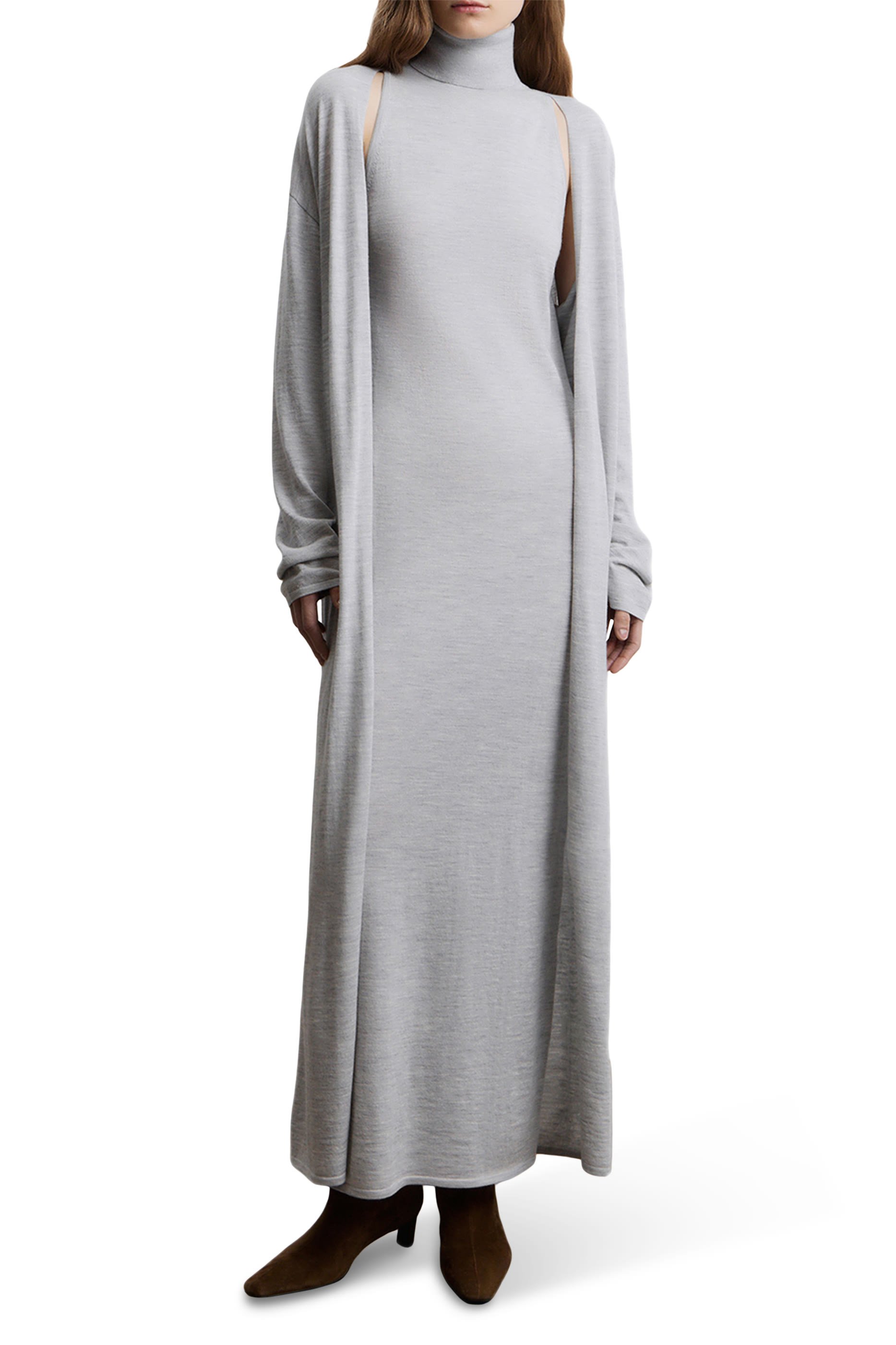 Merino-Silk Turtleneck Dress