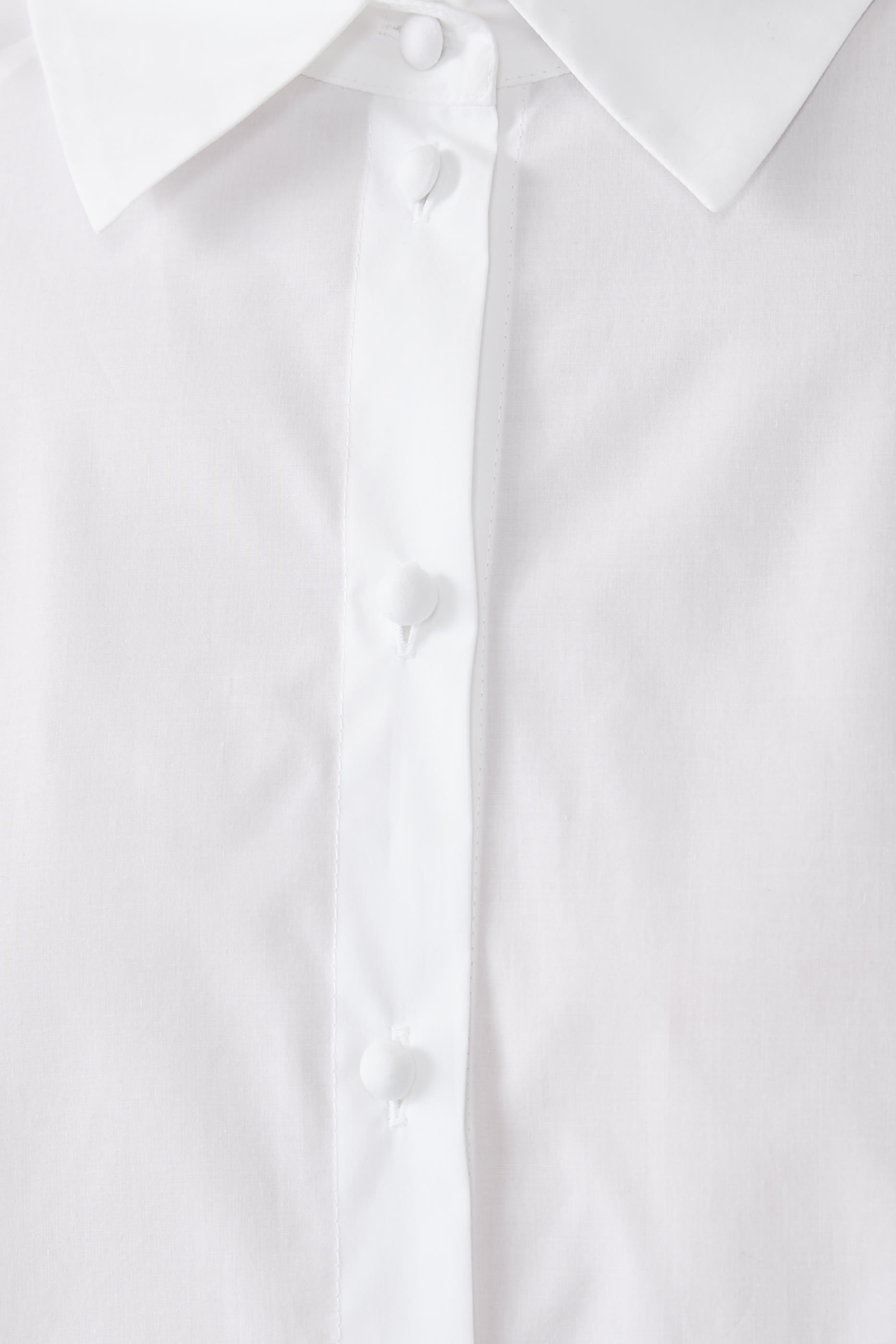 Ruffled Long Back Popeline Long Sleeves Shirt