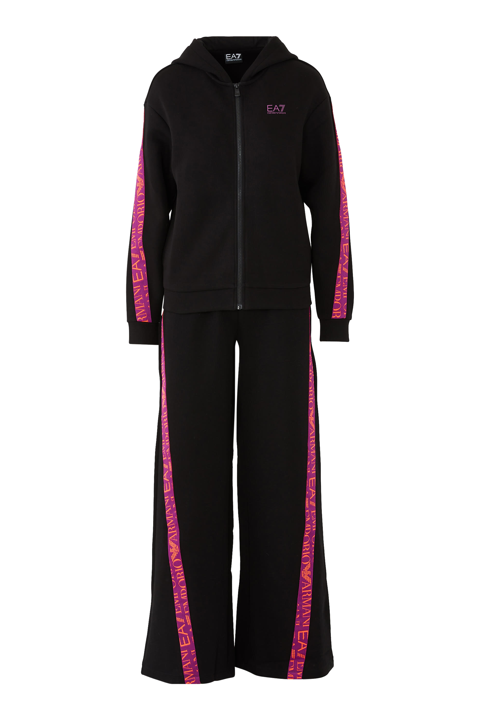 EA7 Tracksuit Tape Hoodie and Wide Leg Trousers