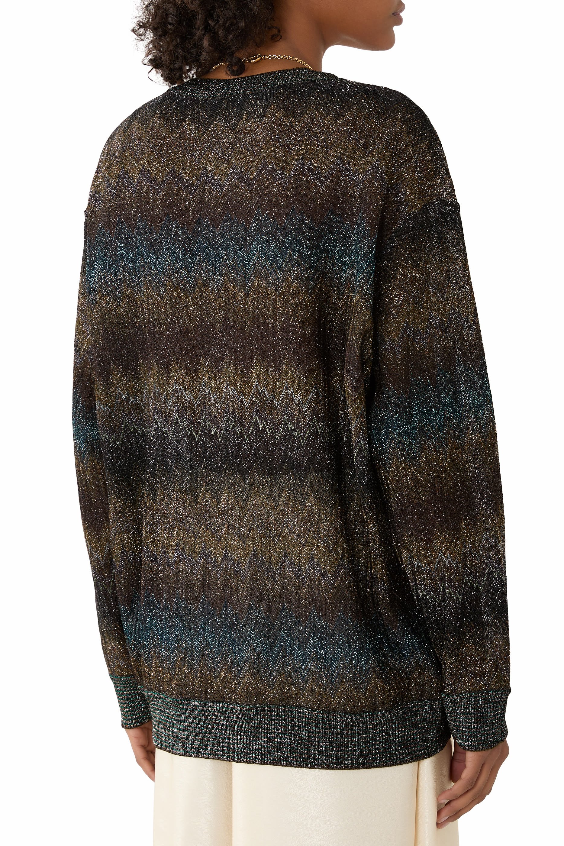 Snake-Pattern Oversized Cardigan 