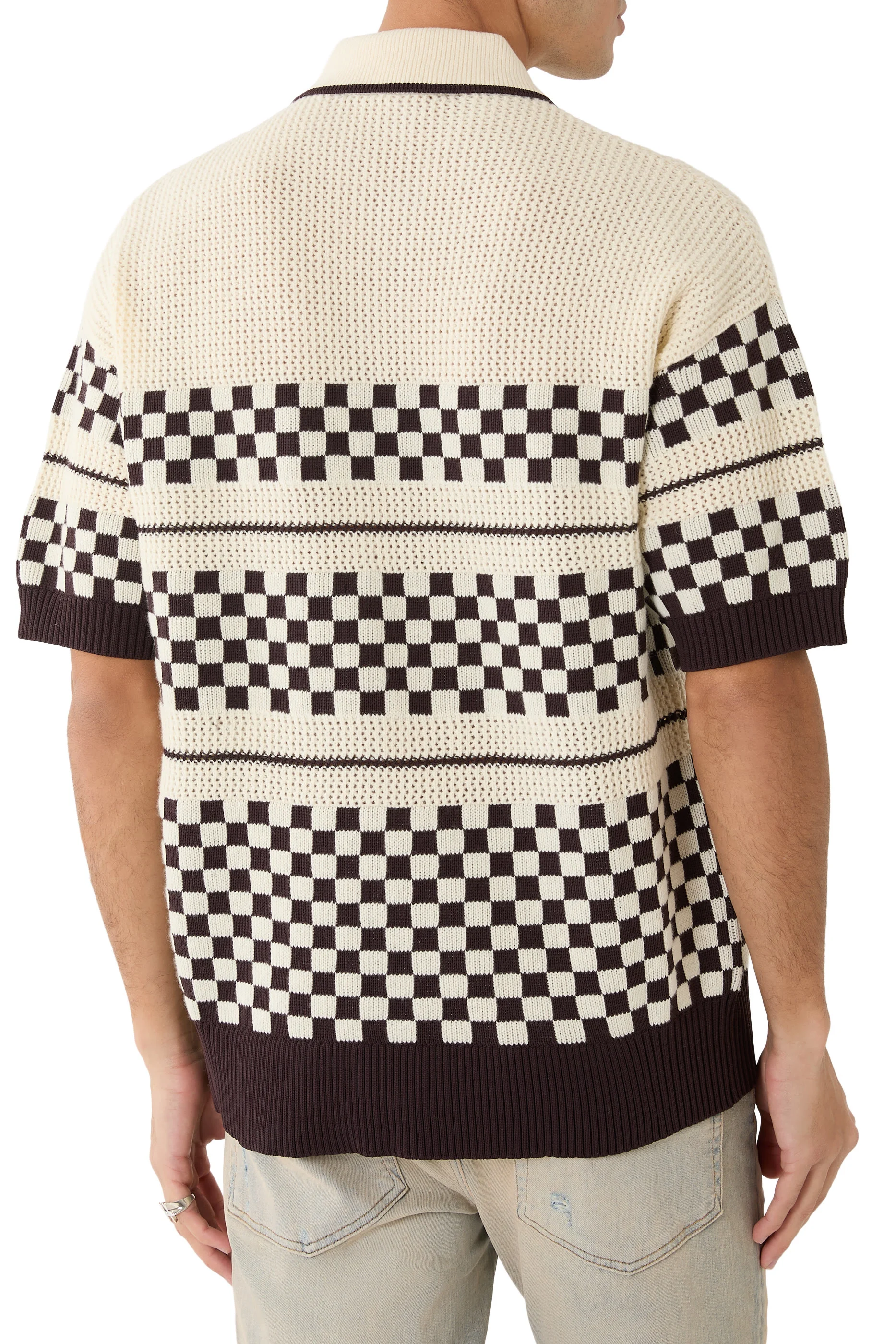 Checkered Mesh Wool Shirt 