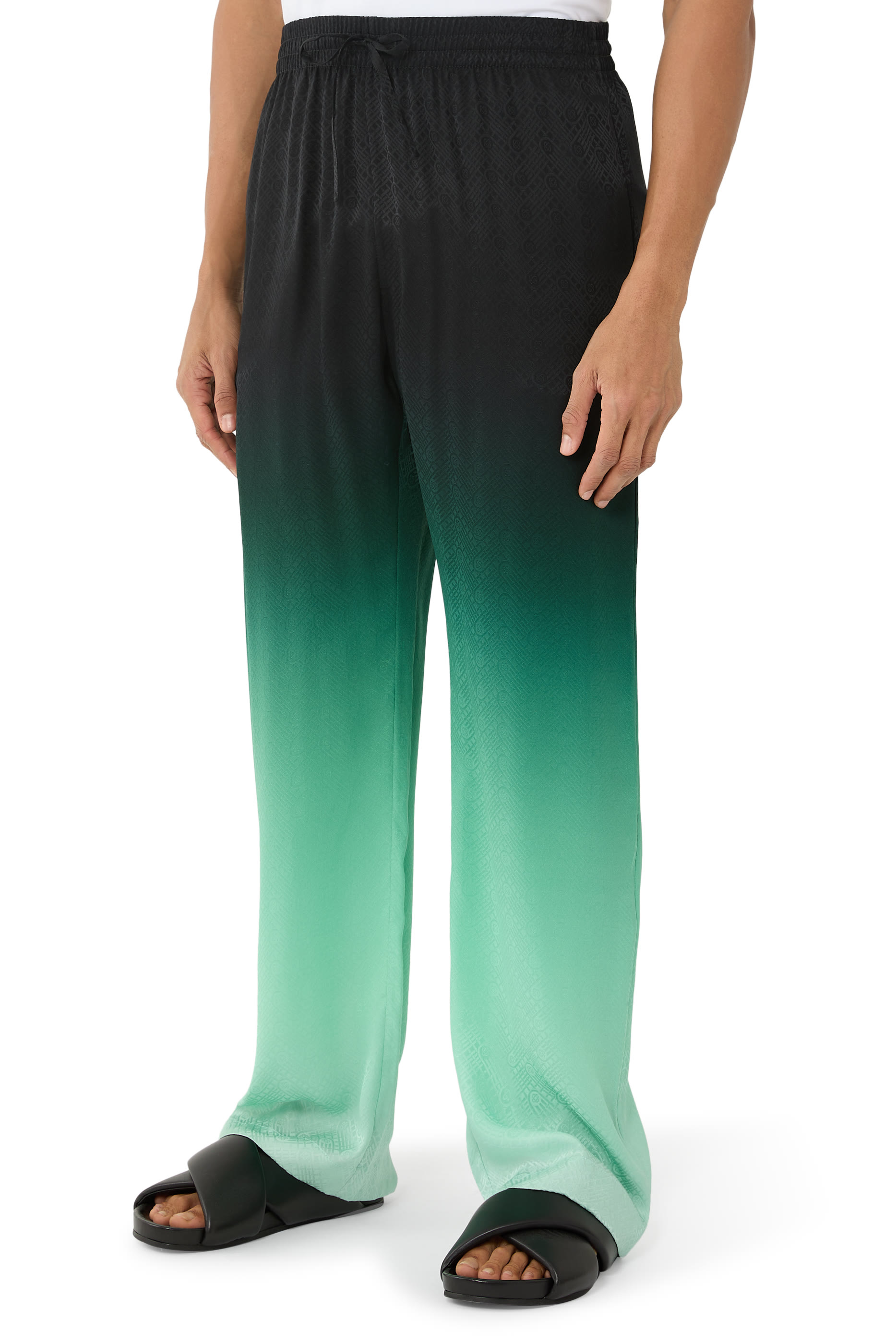 Gradient Ping Pong Jacquard Silk Trousers