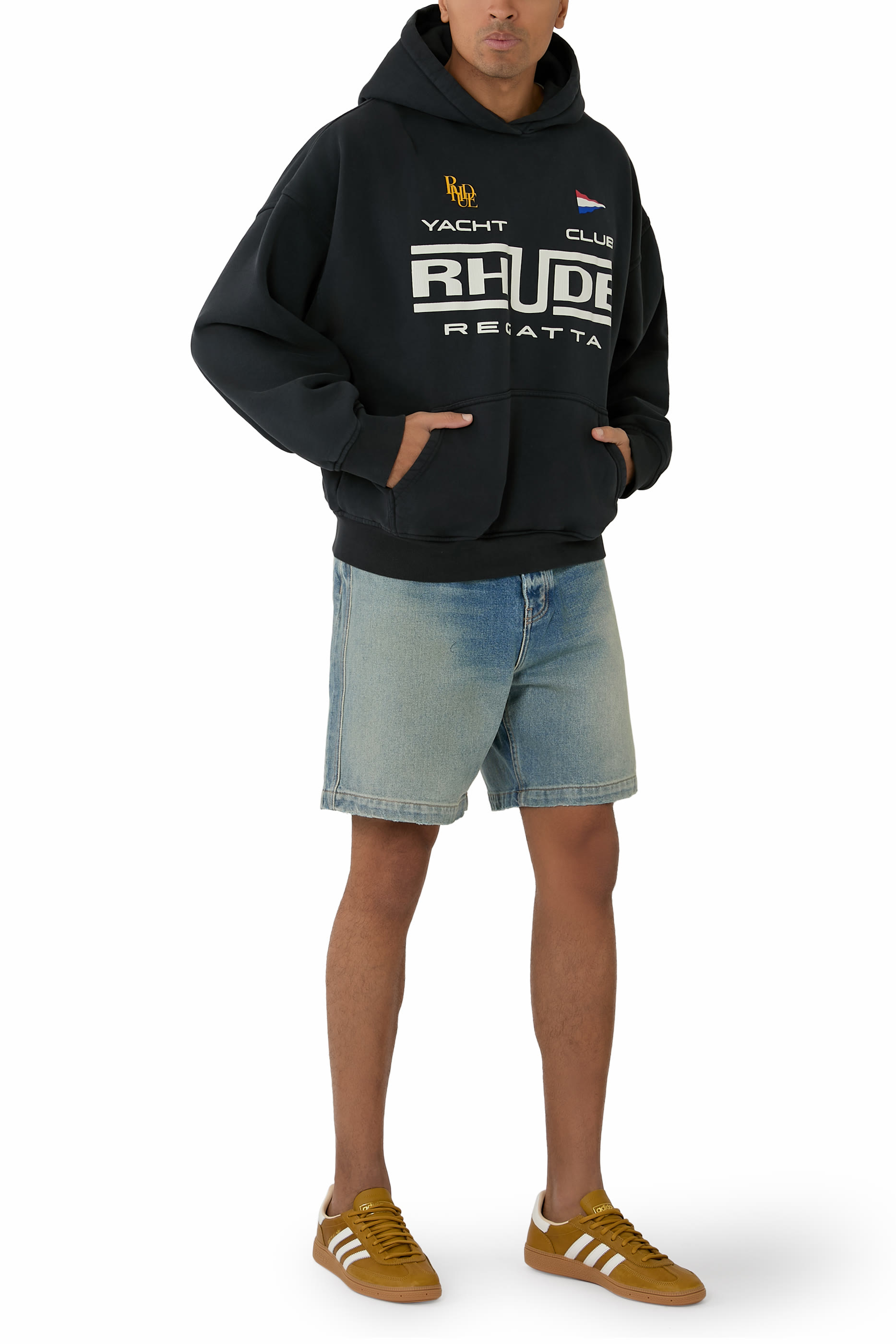 Boxy Traxedo Denim Shorts