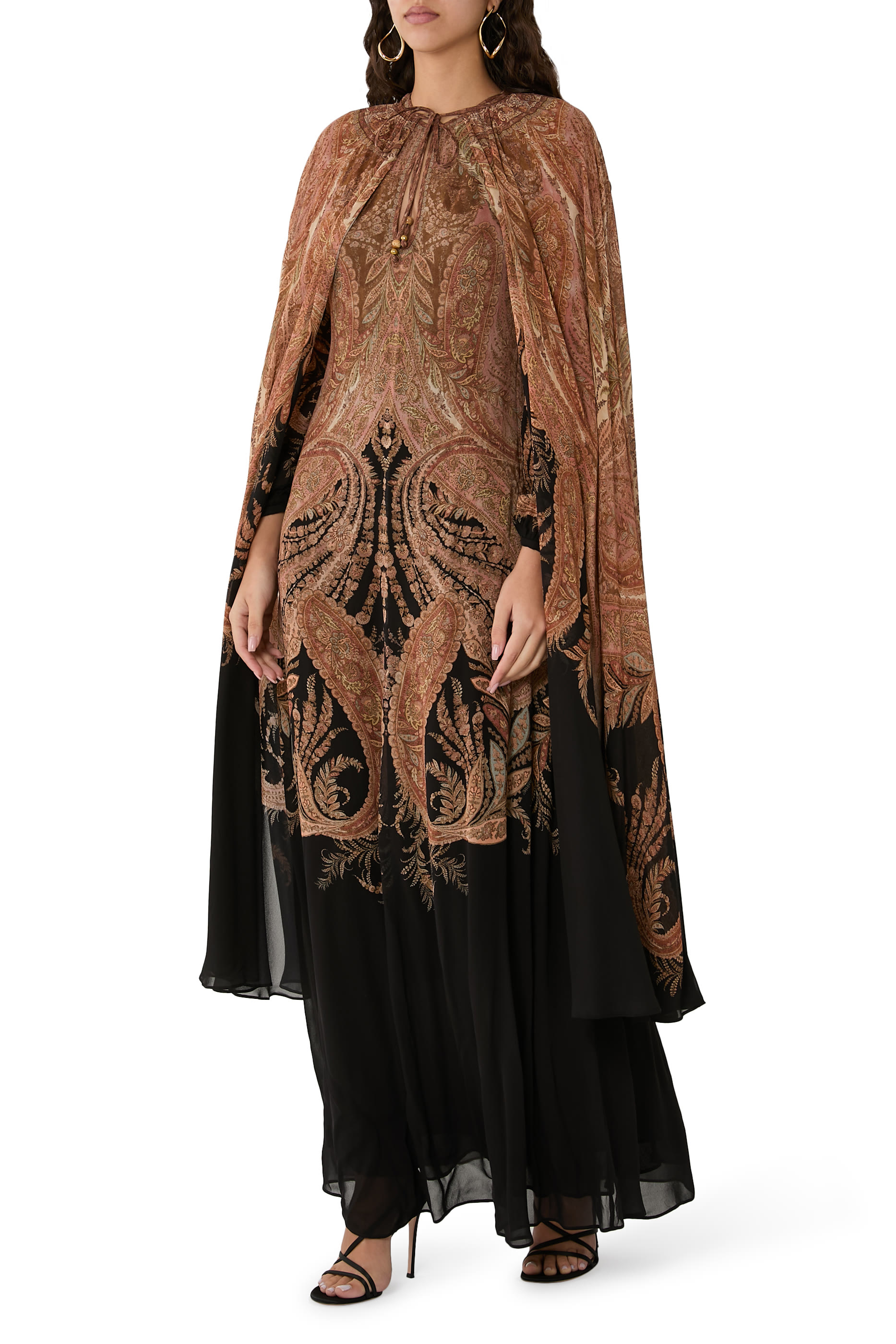 Hypnotic Caped Maxi Dress