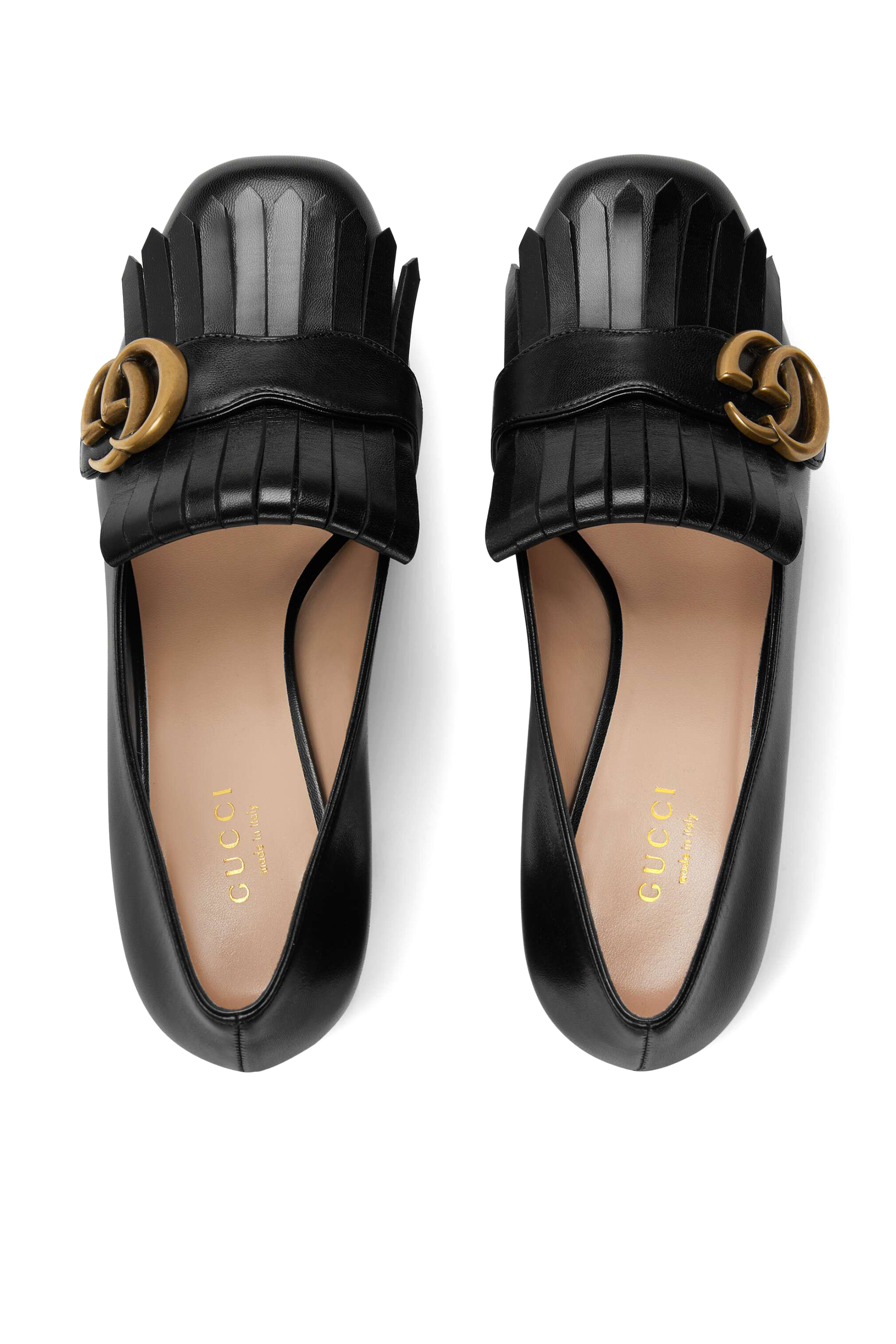 Leather Platform Pump with Fringe