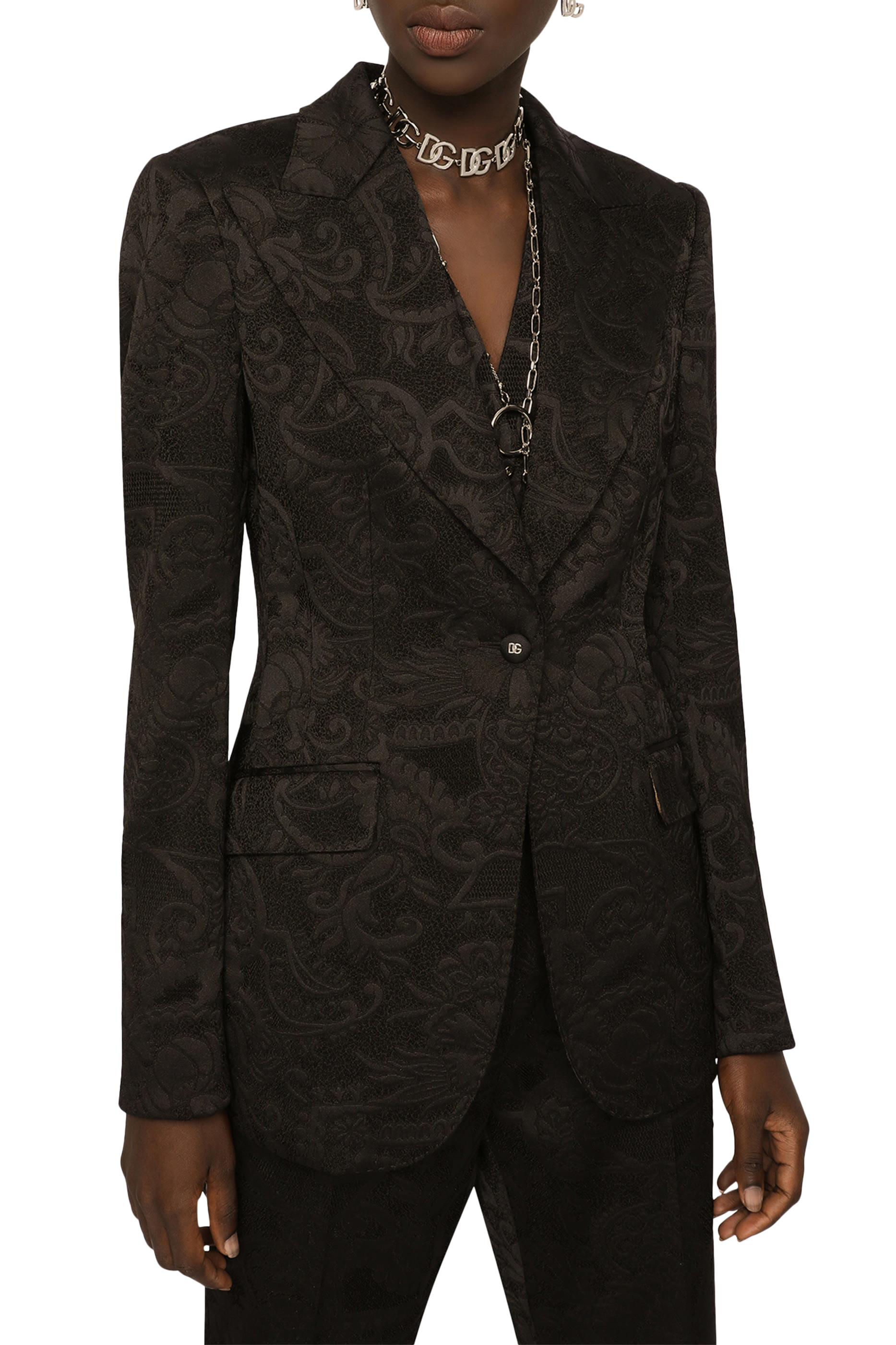 Floral Jacquard Turlington Blazer
