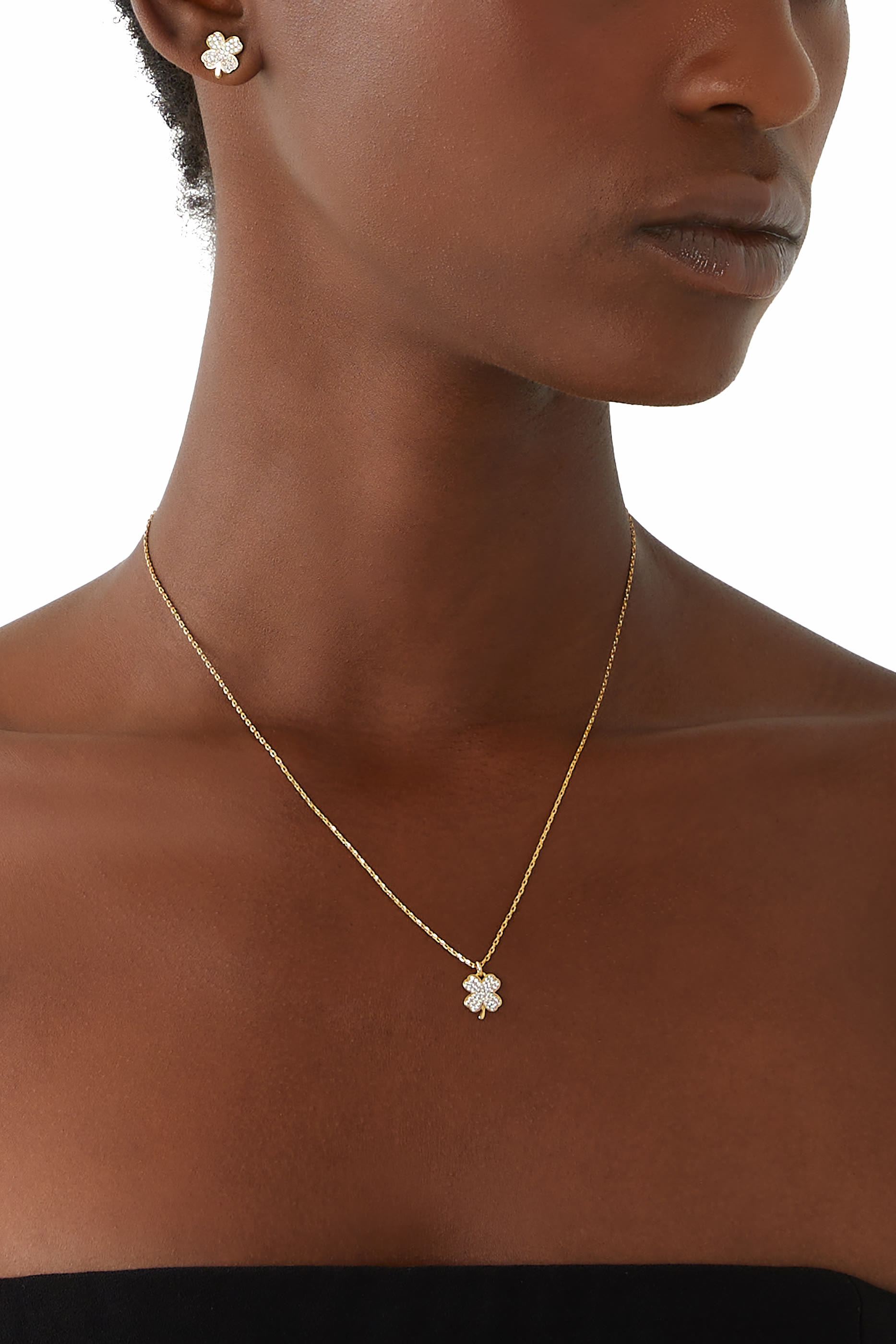 Lucky Charm Pave Clover Studs