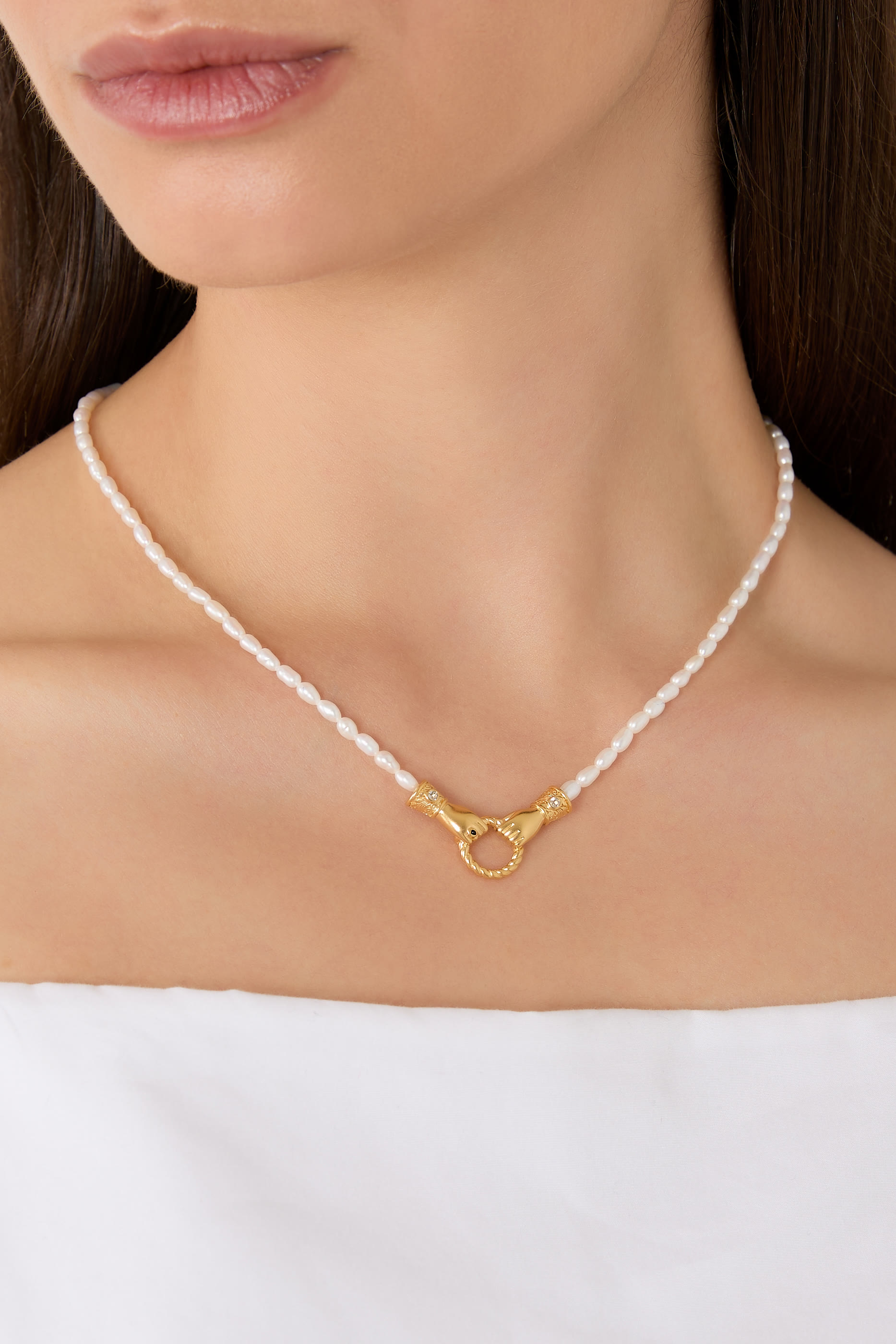 Harris Reed In Good Hands Pearl Pendant Necklace