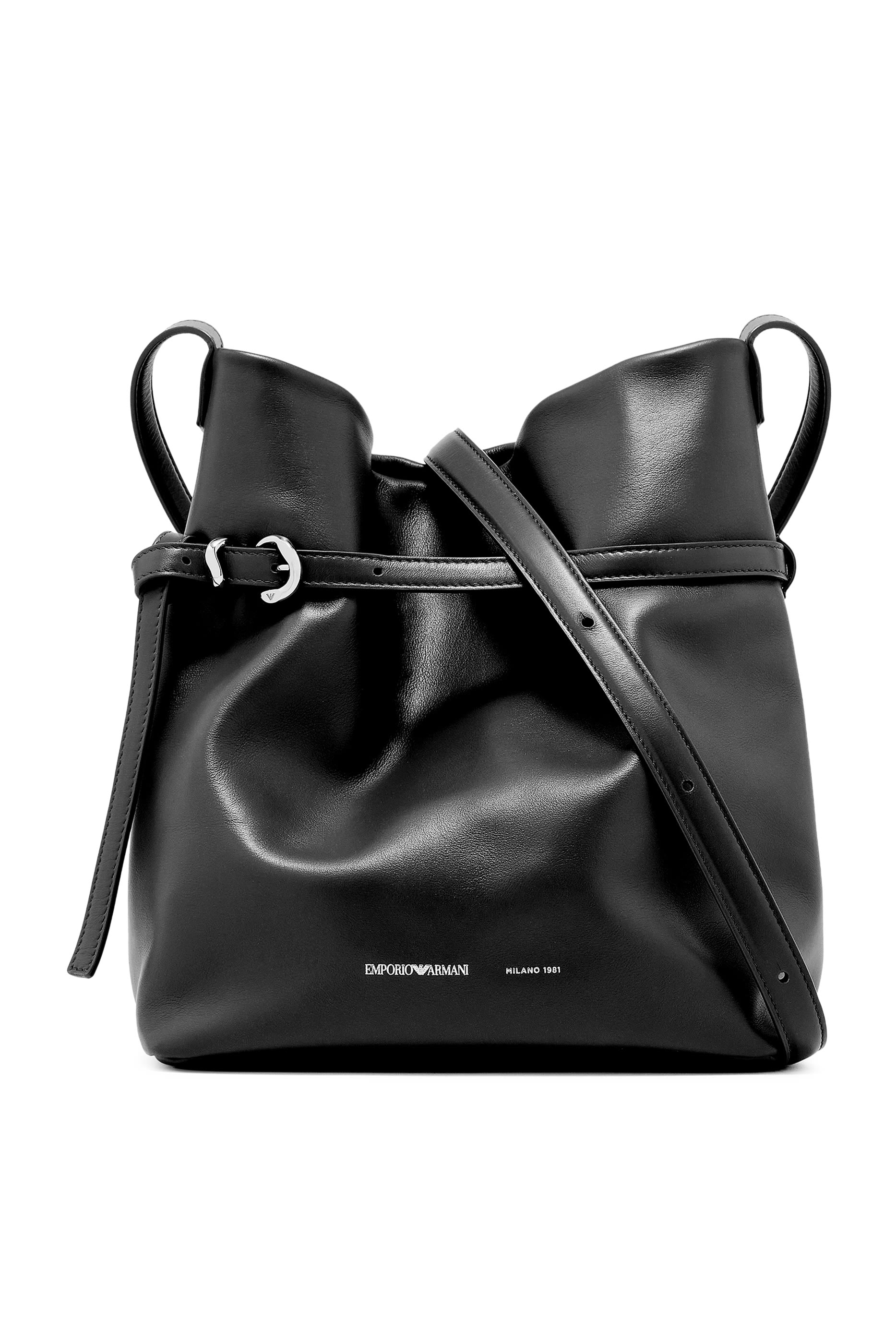 Logo Smooth Leather Bucket Bag