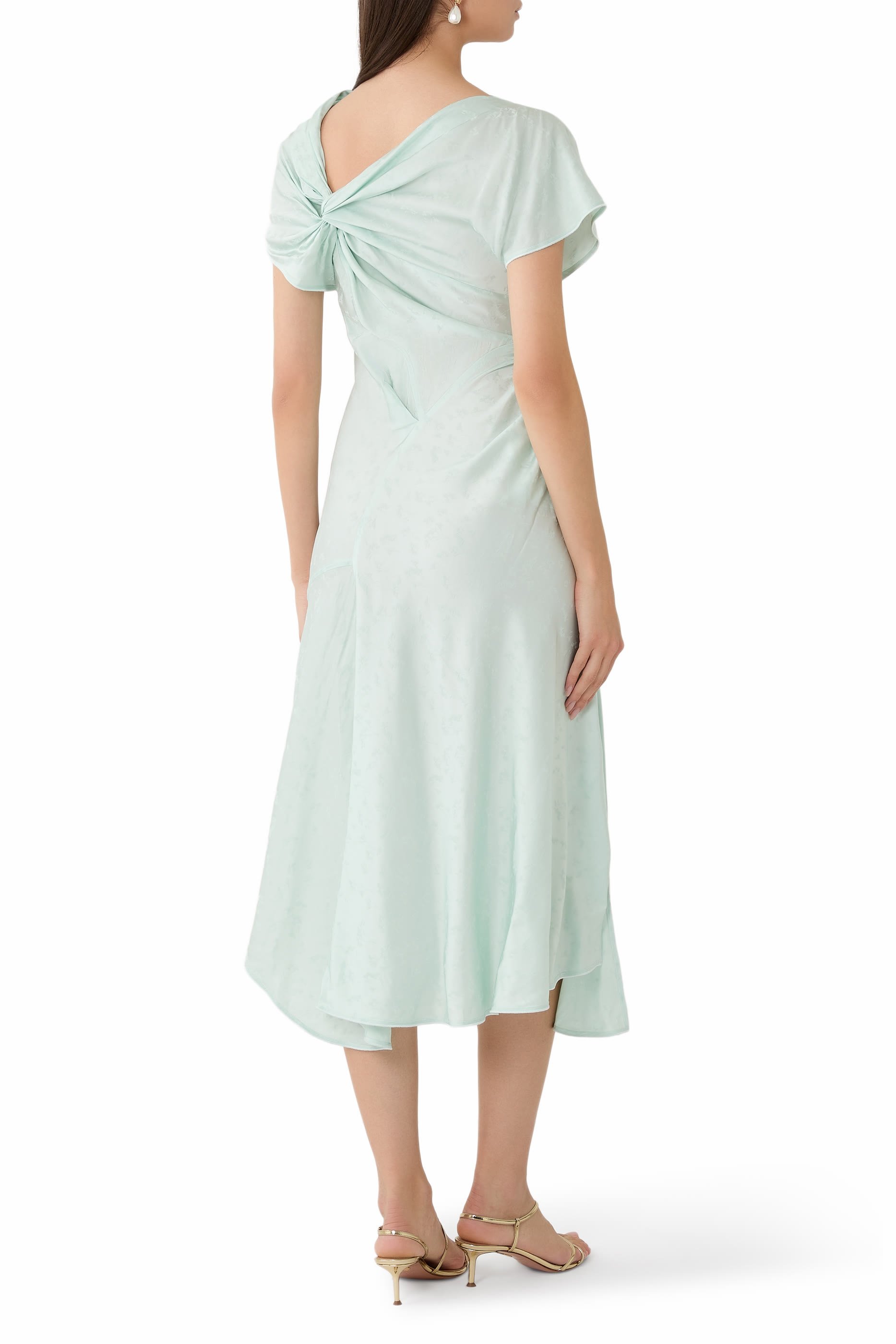 Asymmetric Twist Midi Dress