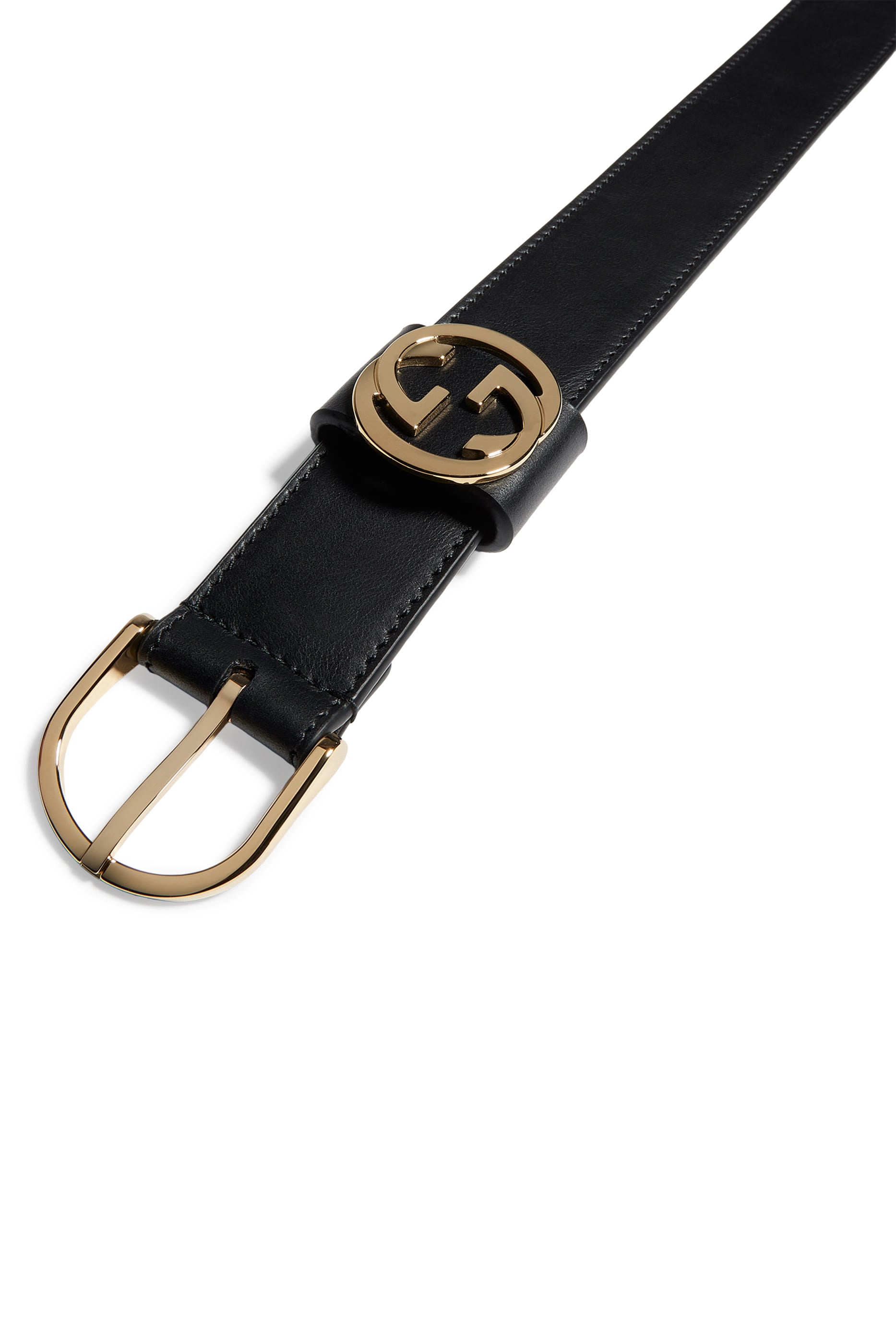 Interlocking G Detail Round Buckle Belt