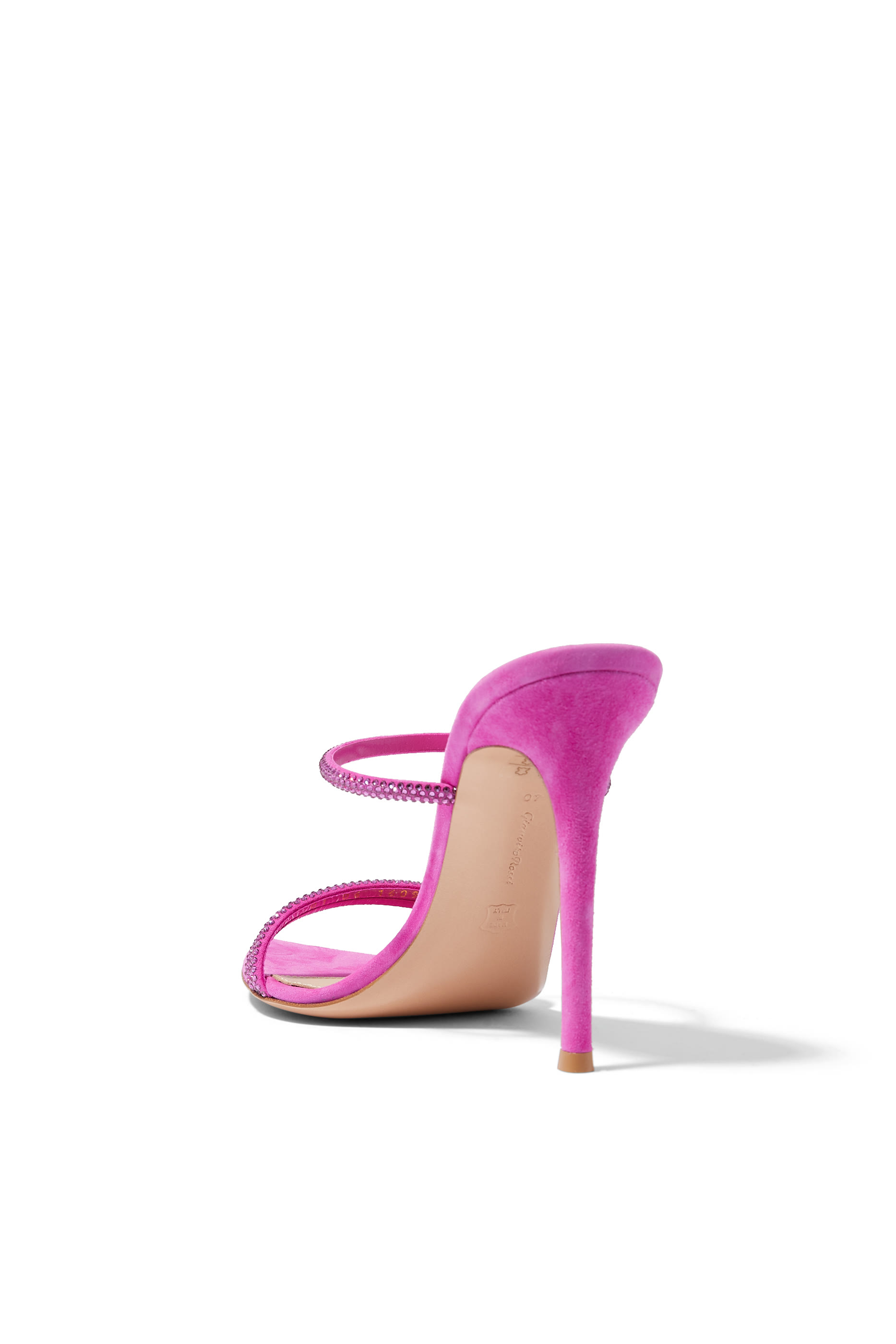 Cannes 105 Double Strap Strass Suede Open Toe Mules