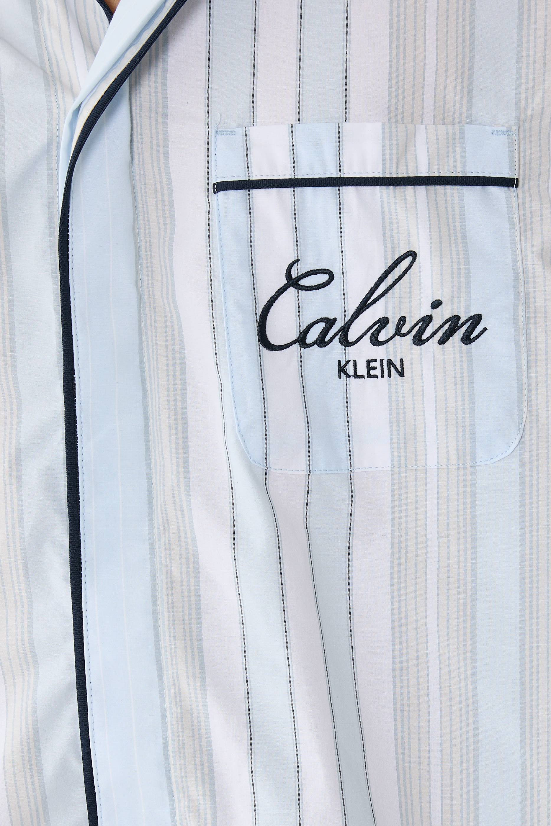 Cotton Poplin Script Button-Down Sleep Shirt
