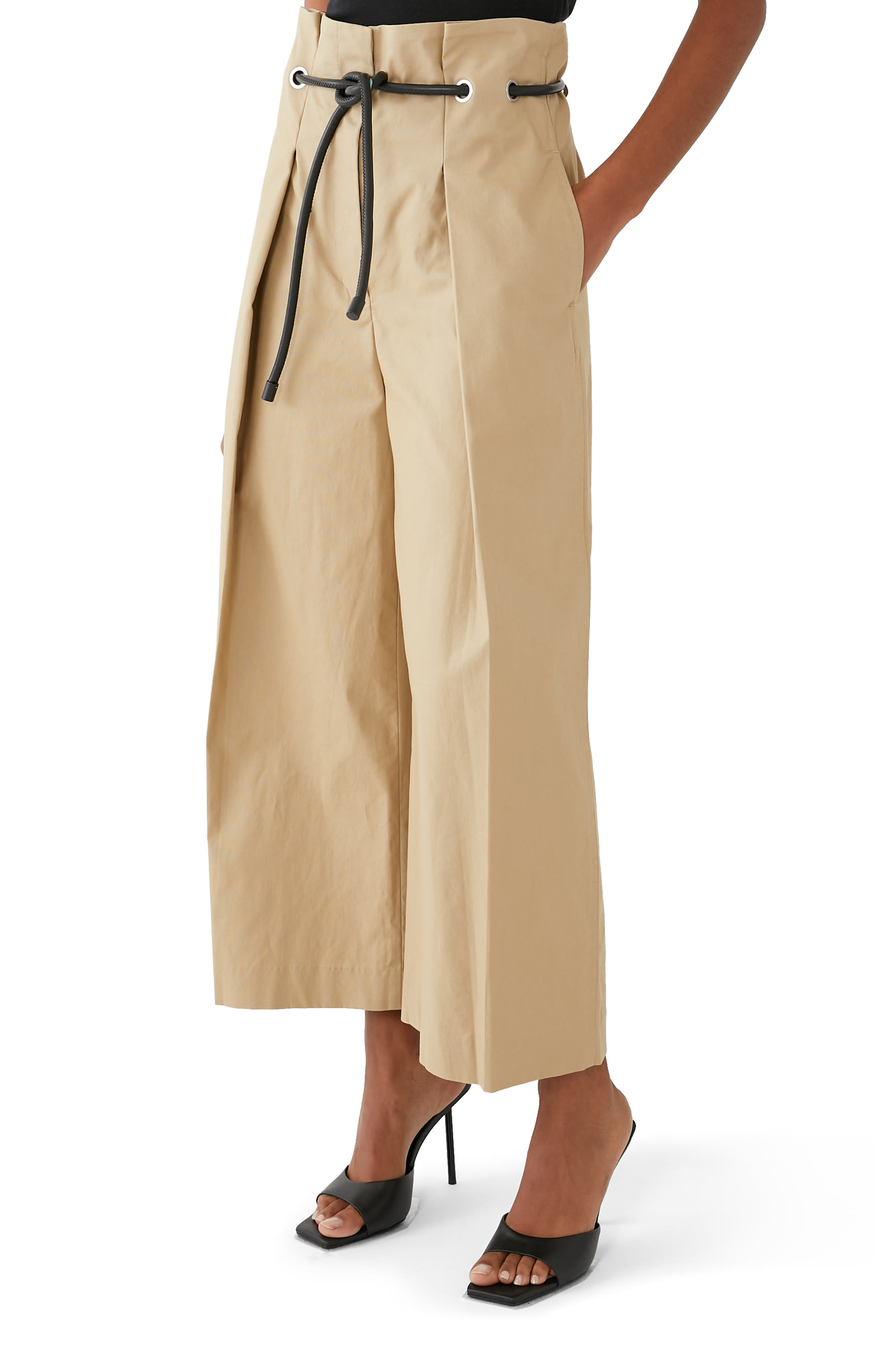 Cropped Wide Leg Origami Pants