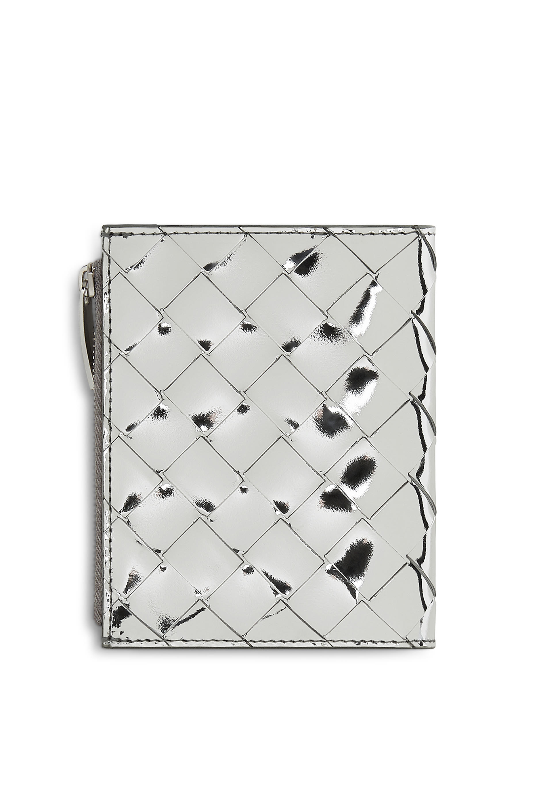 Intrecciato Small Bi-Fold Zip Wallet