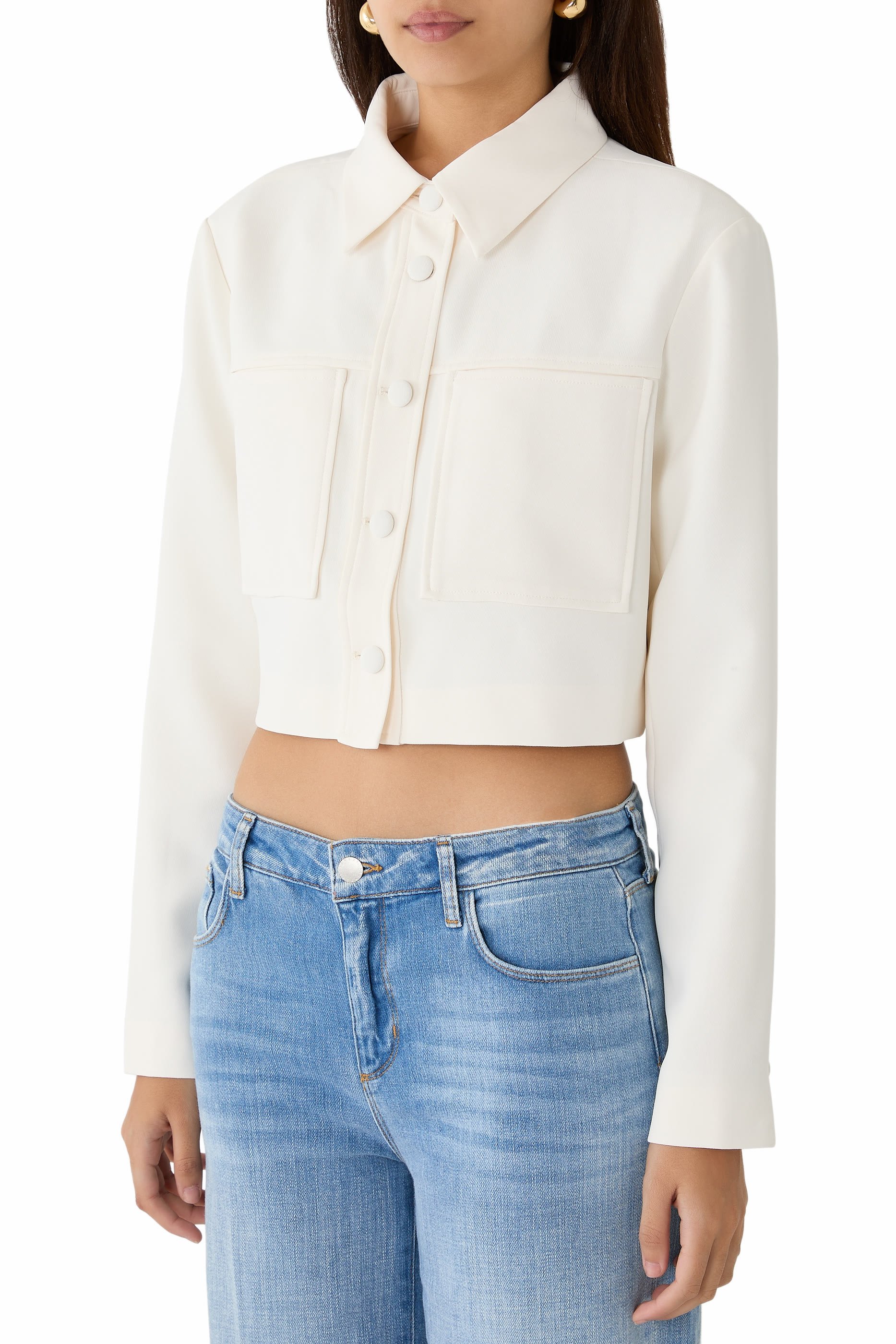 Cropped Button-Up Jacket
