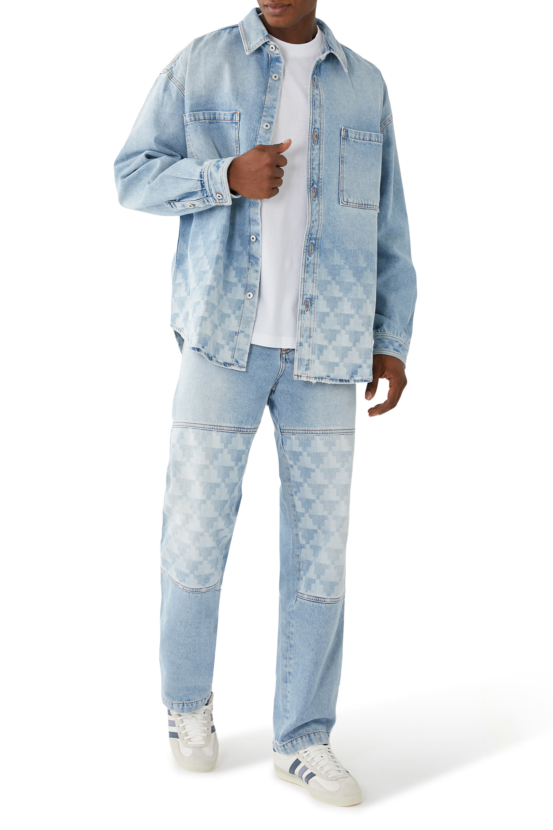 Laser Cross Denim Overshirt