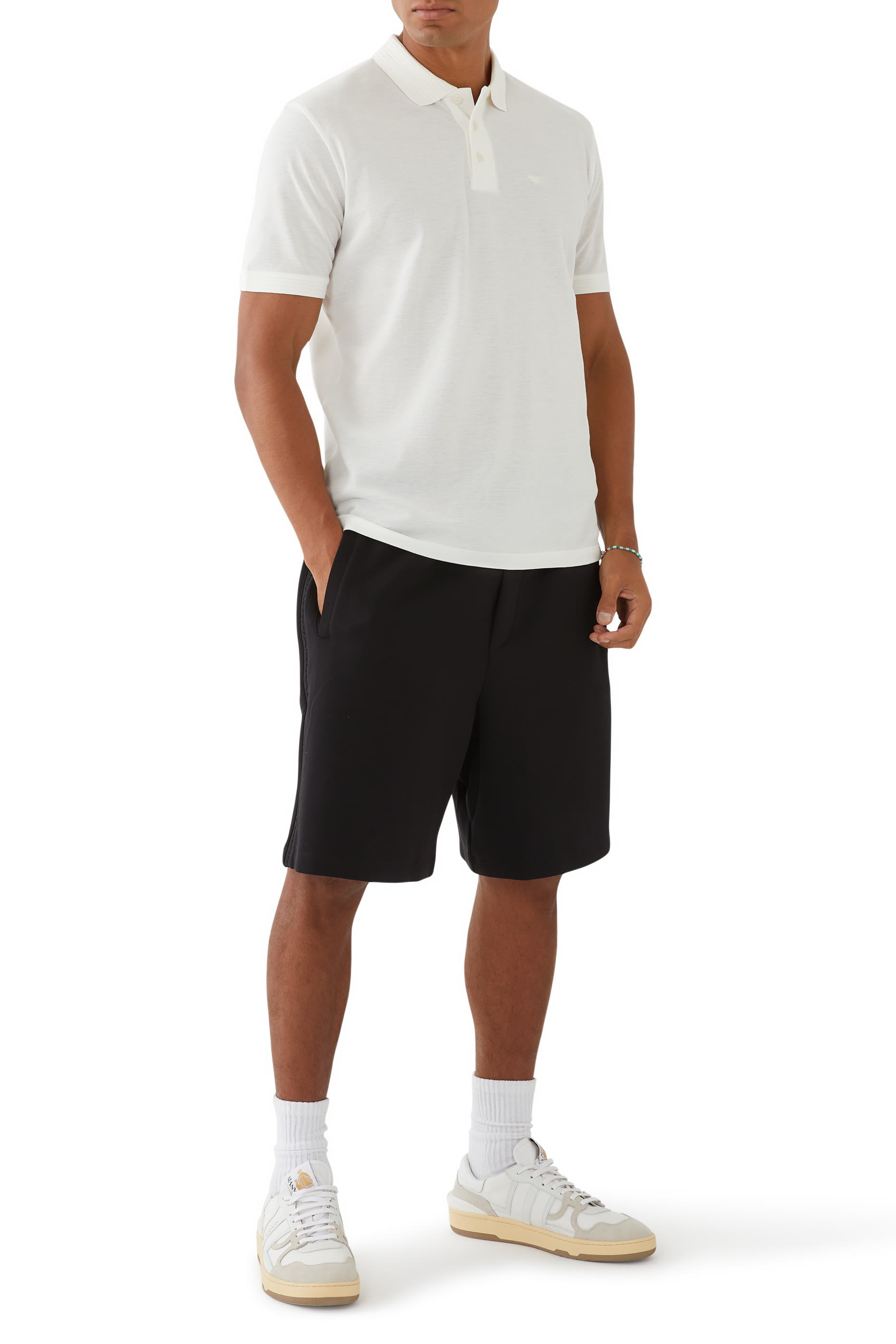 Micro Eagle Logo Cotton Polo Shirt