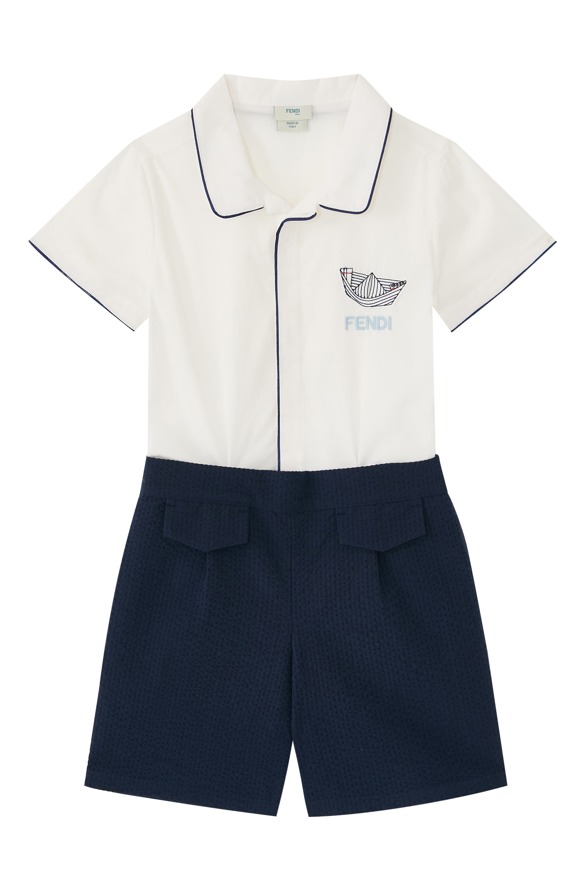 Kids Color-Block Logo Romper