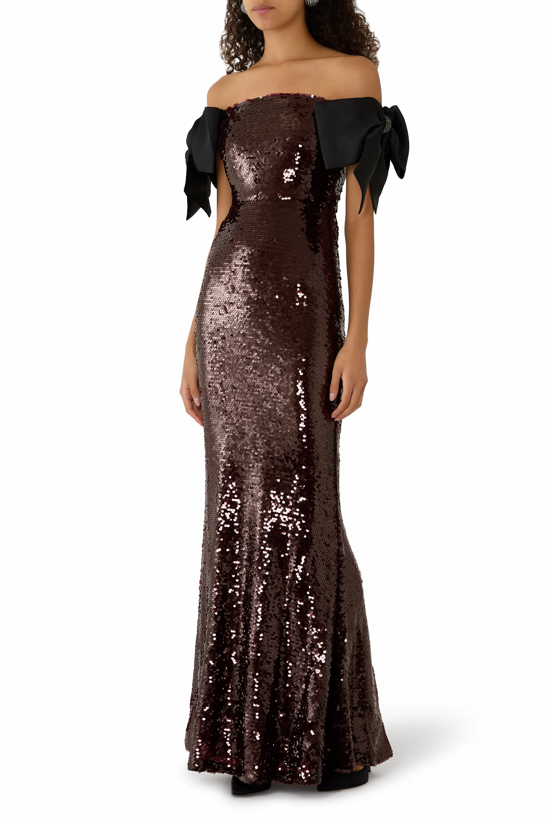 Sequin Bow Maxi Dress