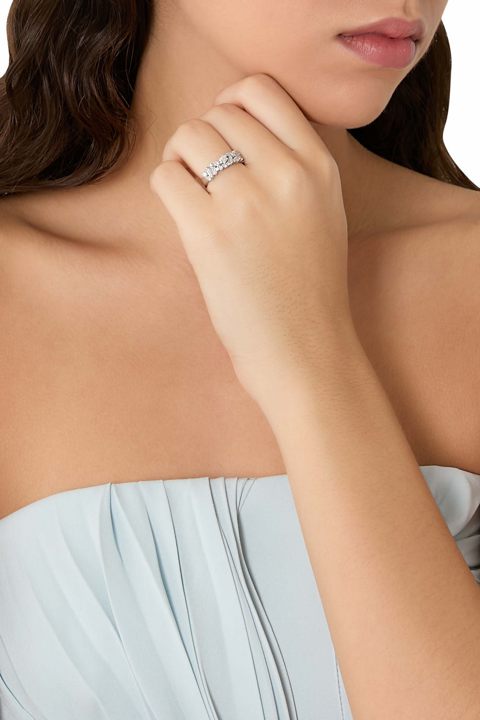  La Fantaisie Half Band, 18K White Gold & Diamonds