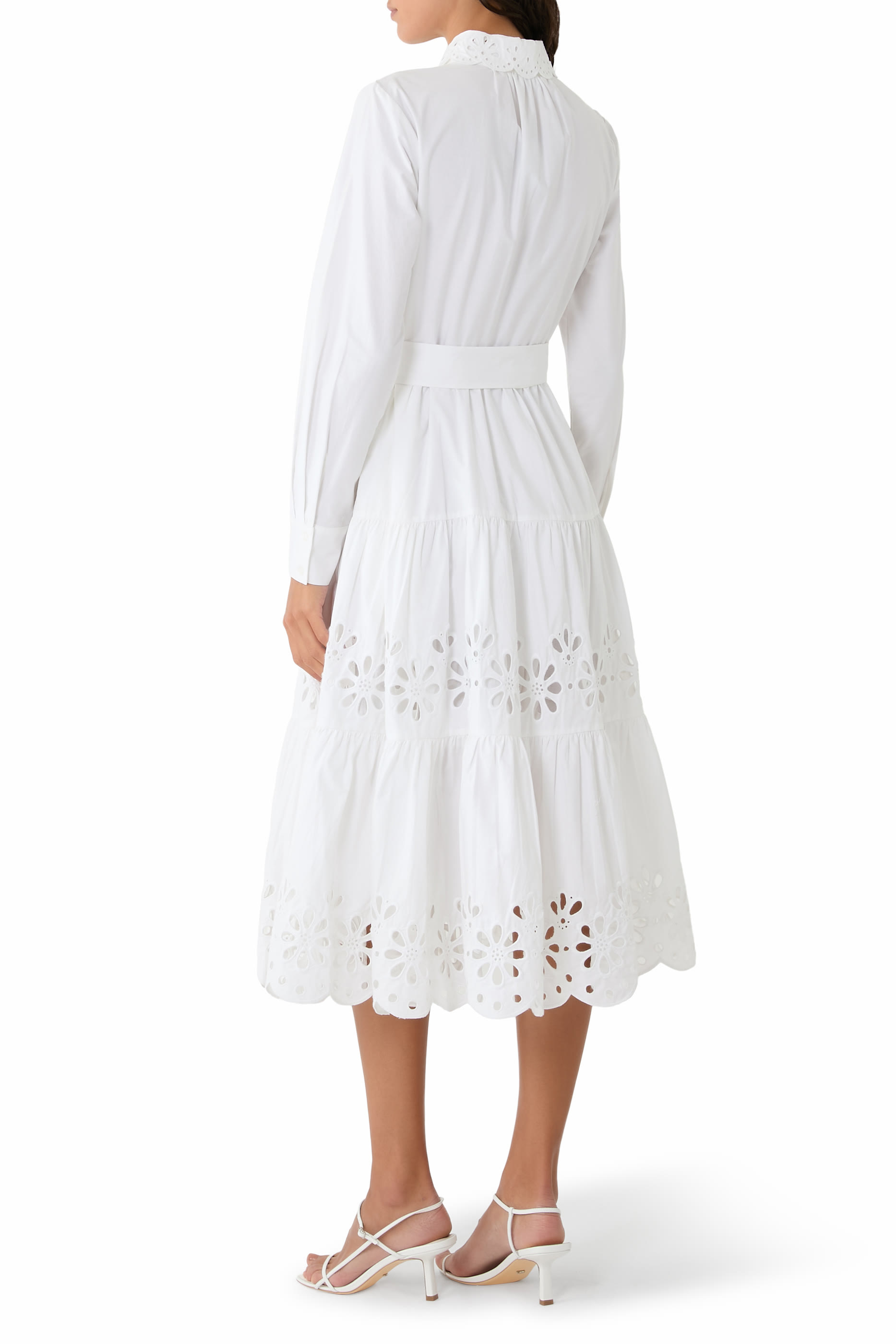 Daisy Eyelet Long Sleeve Shirt Dress