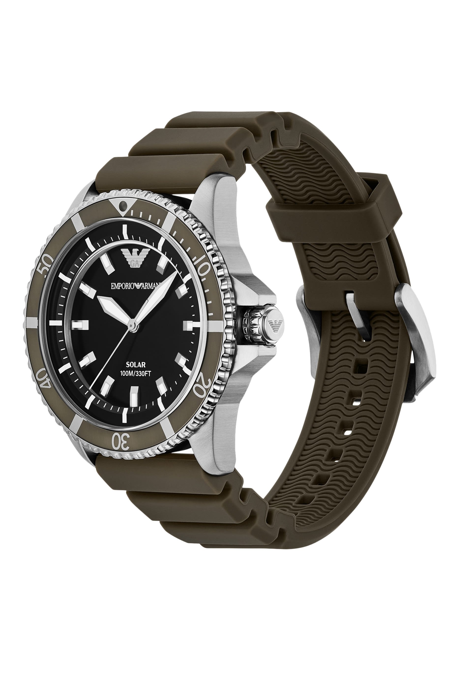  World Explorer Solar-Powered Three-Hand Silicone Watch