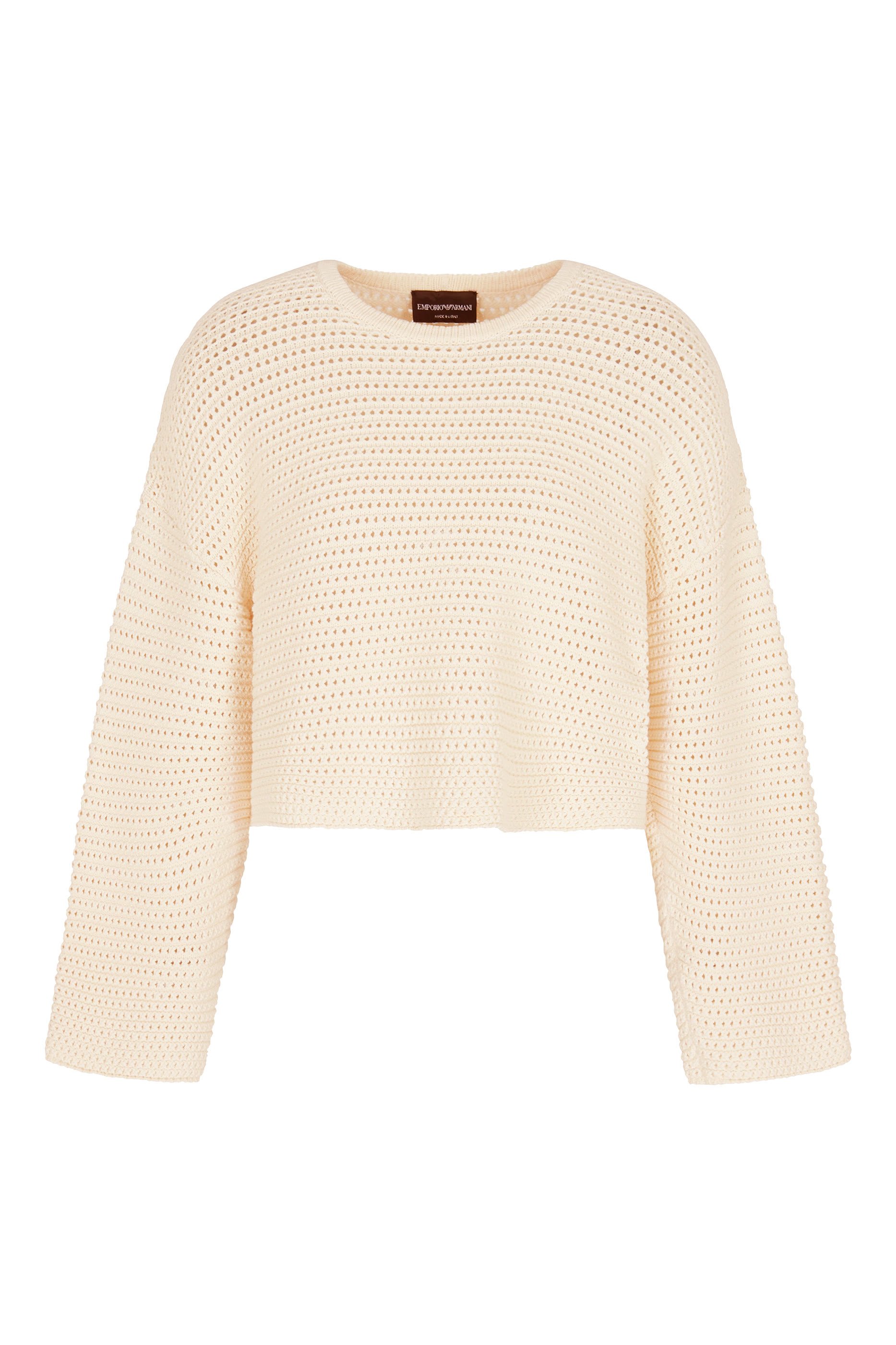 Capsule Resort Openwork Weave Link Knit Cropped Sweater