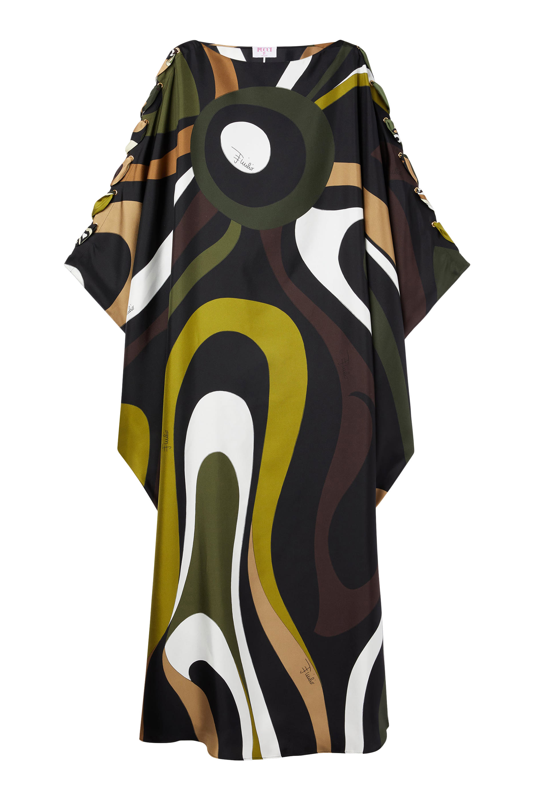 Marmo Print Silk Twill Kaftan