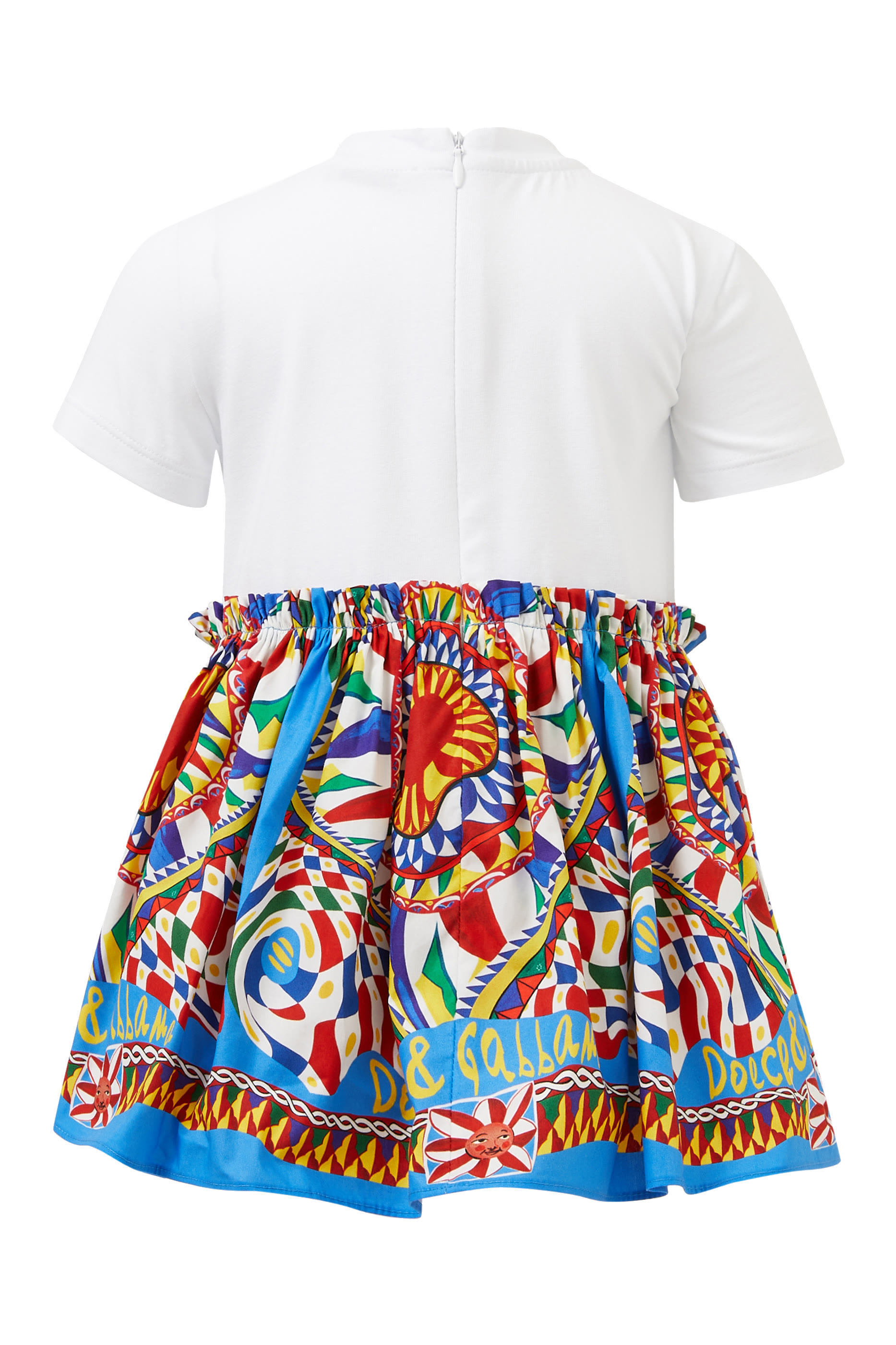 Kids Carretto Print Logo Patch Dress