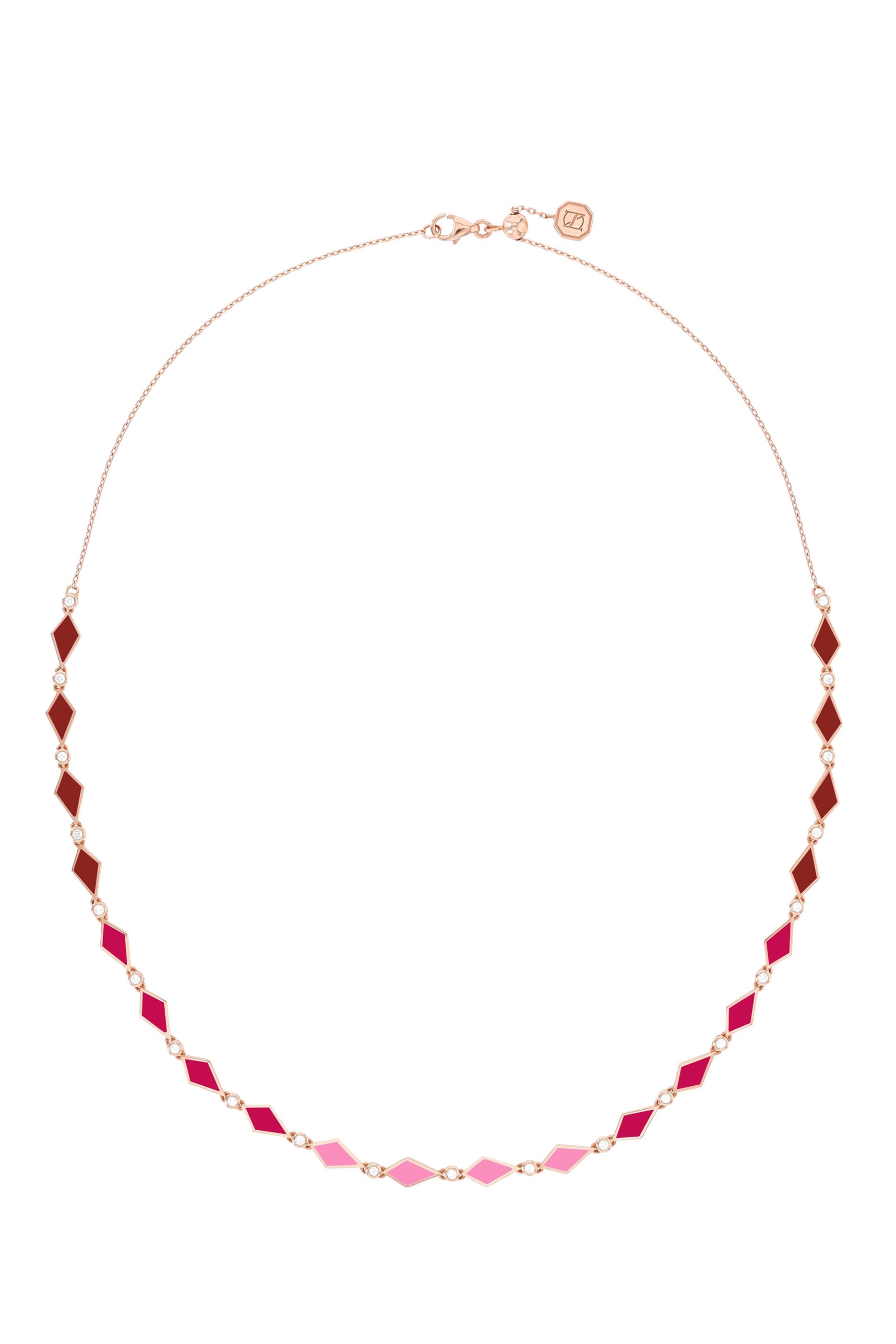 Mosaic Necklace, 18k Rose Gold