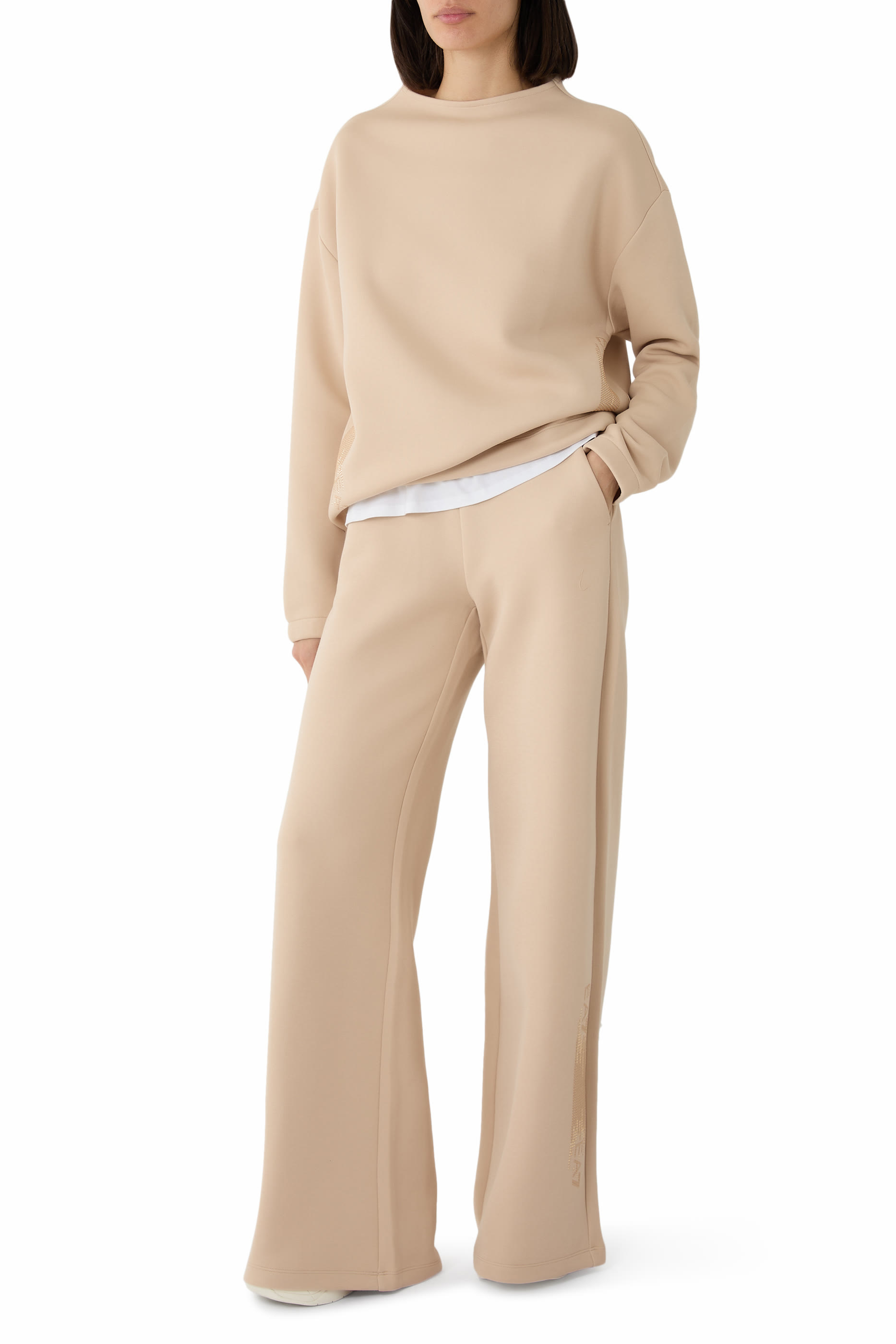 Logo Series Cotton-Blend Wide-Leg Trousers