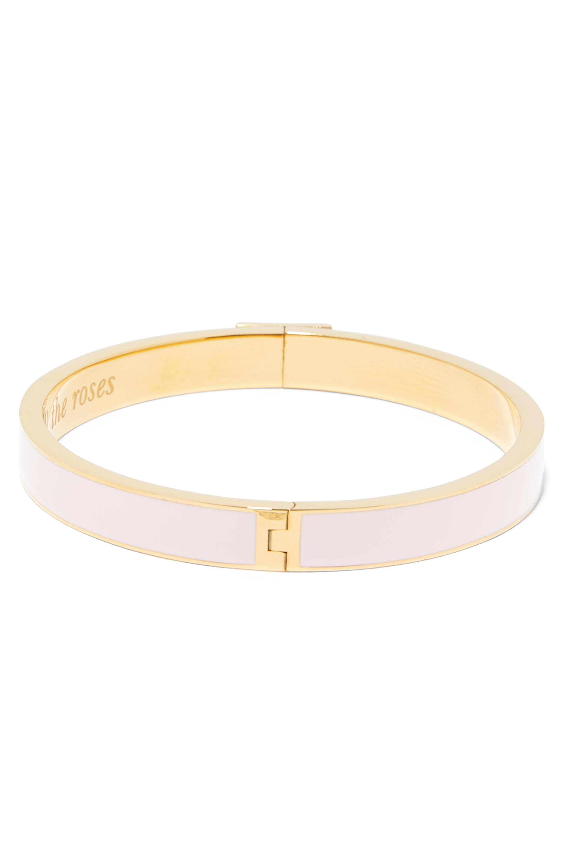 Smell The Roses Idiom Bangle, Plated Metal & Enamel