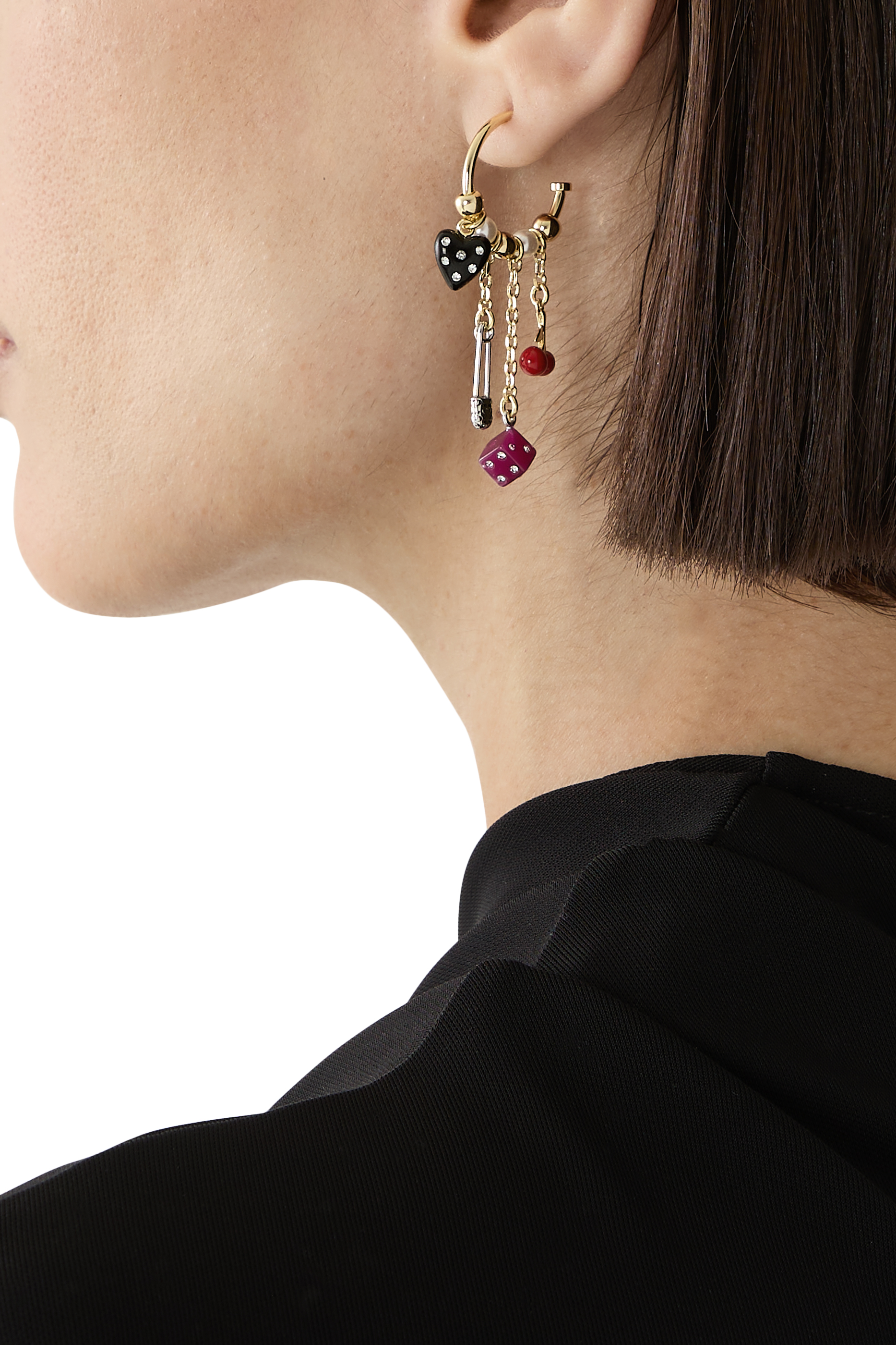 Vintage Charms Signature Hoop Earrings, Metal & Resin