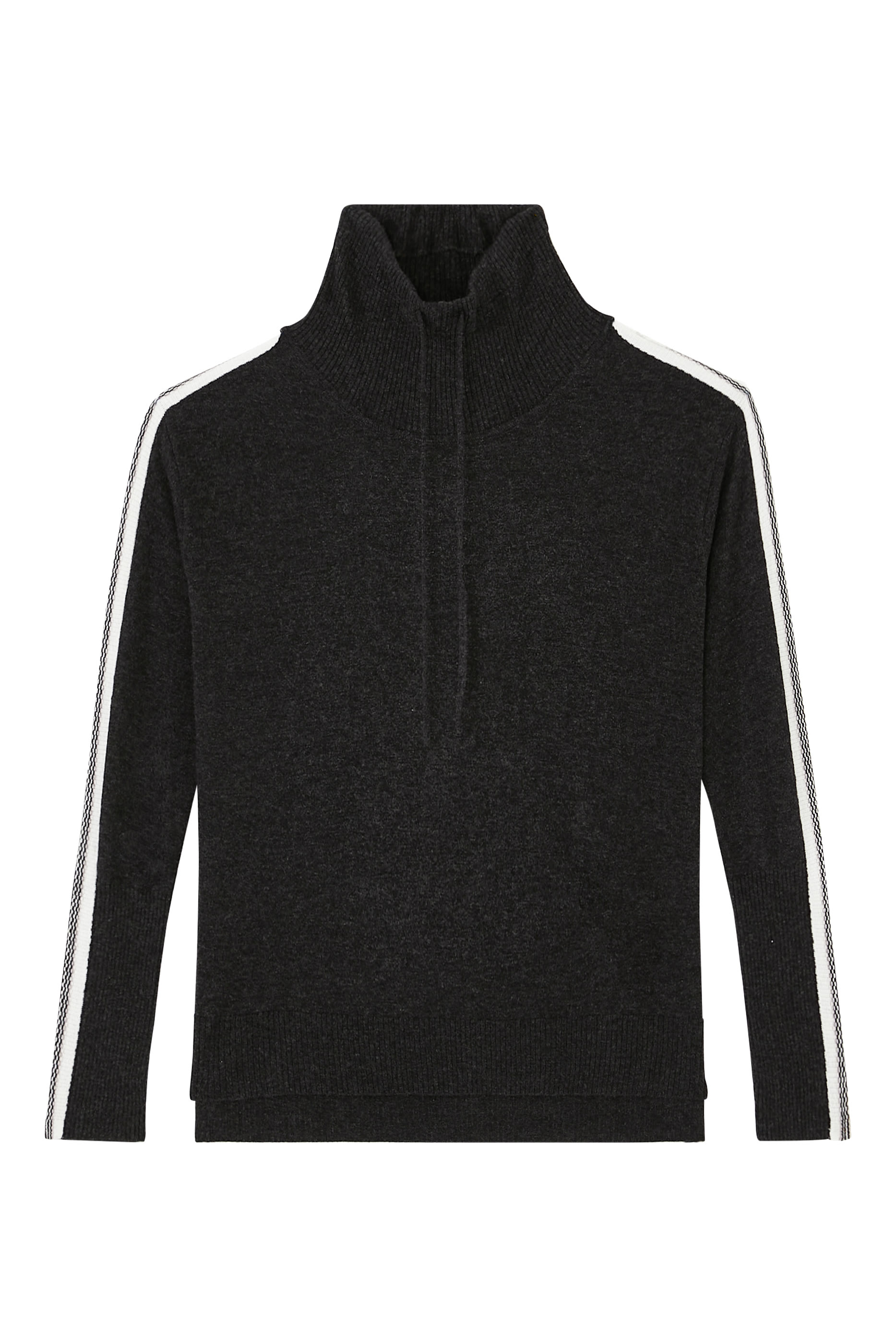 Strapping Detail Funnel Neck Sweater with Cashmere