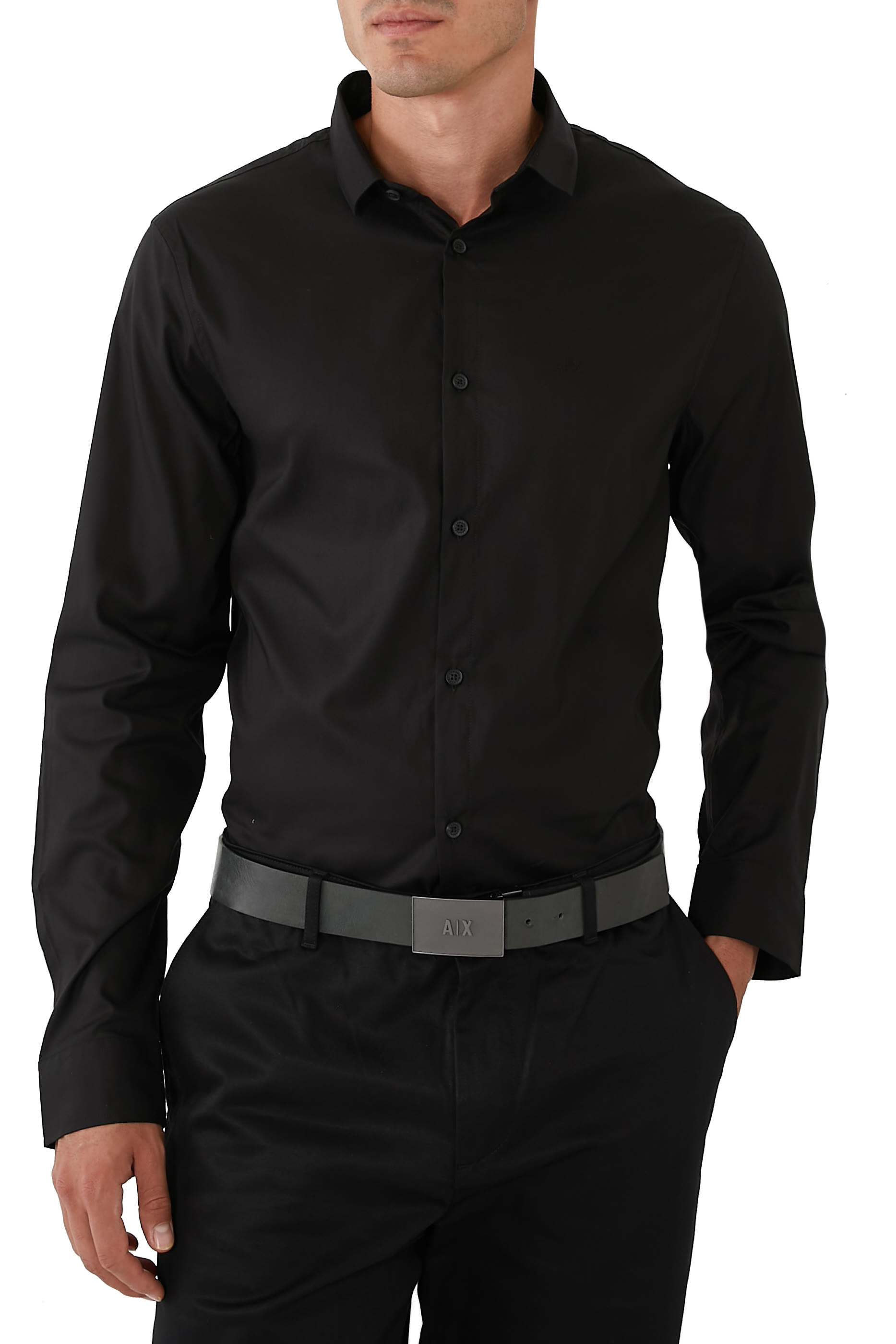 AX Logo Genuine Leather Belt