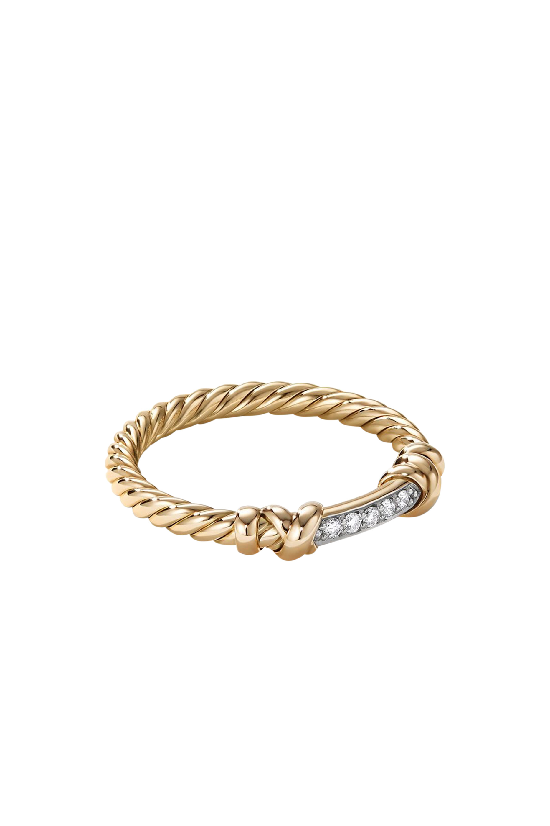 Petite Helena Wrap Band Ring, 18K Yellow Gold & Diamonds