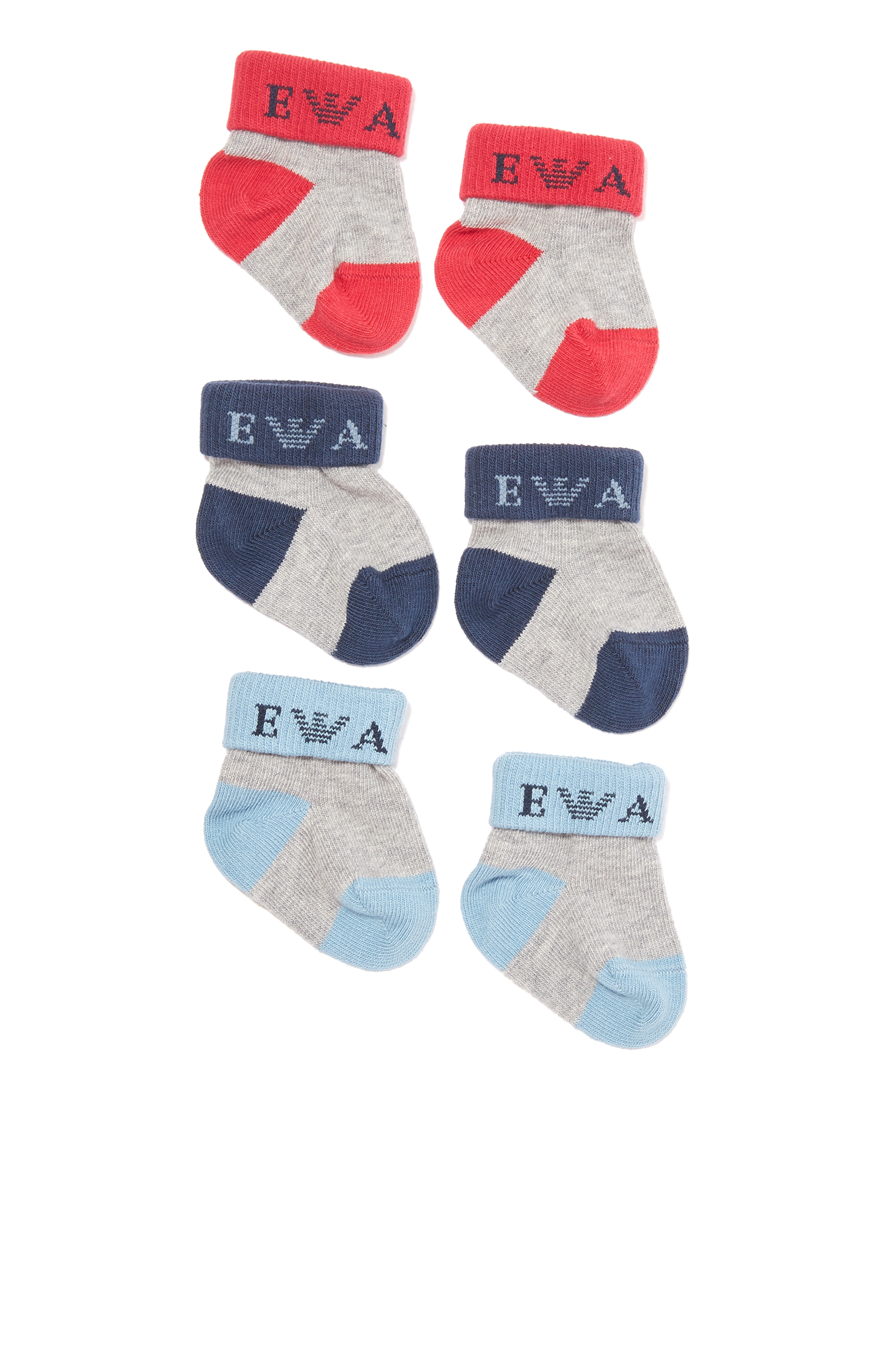 Kids Eagle Logo Socks, Set of Three