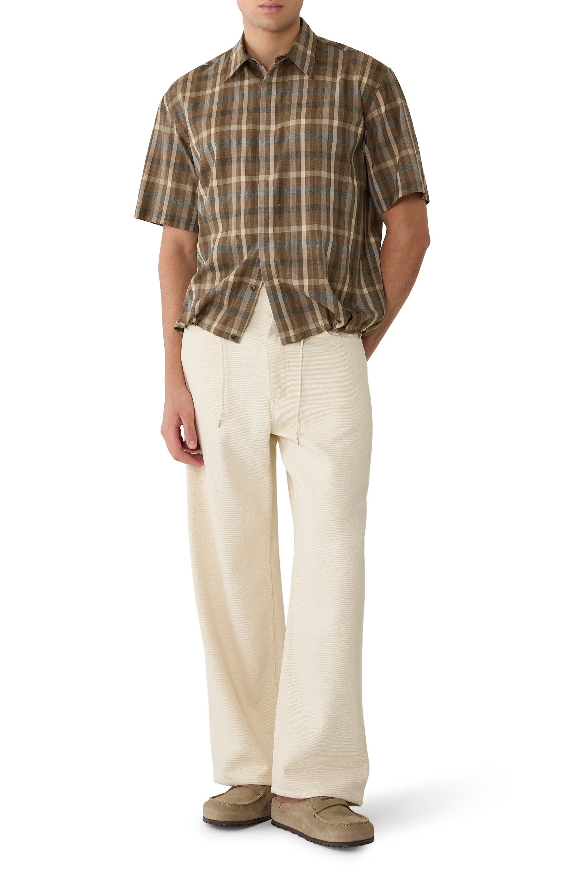 Silk Nep Denim 5P Wide Pants