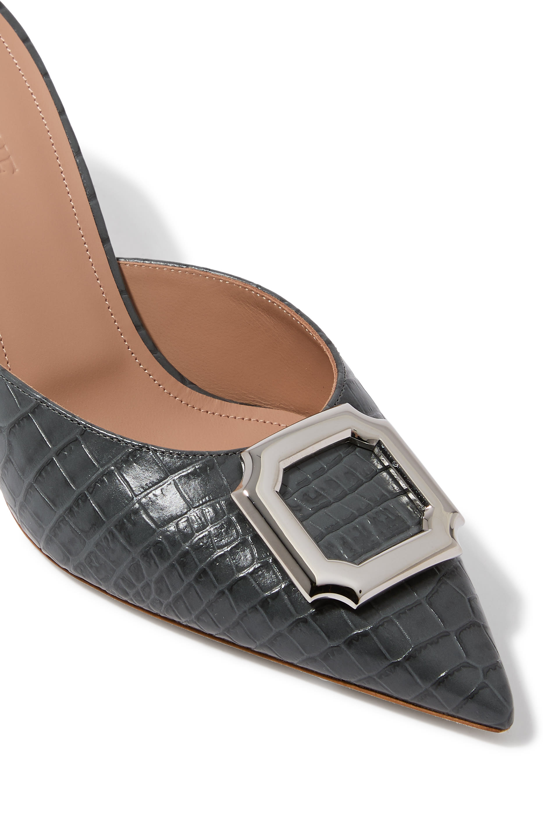 Mona Pointed Toe Metallic Mules