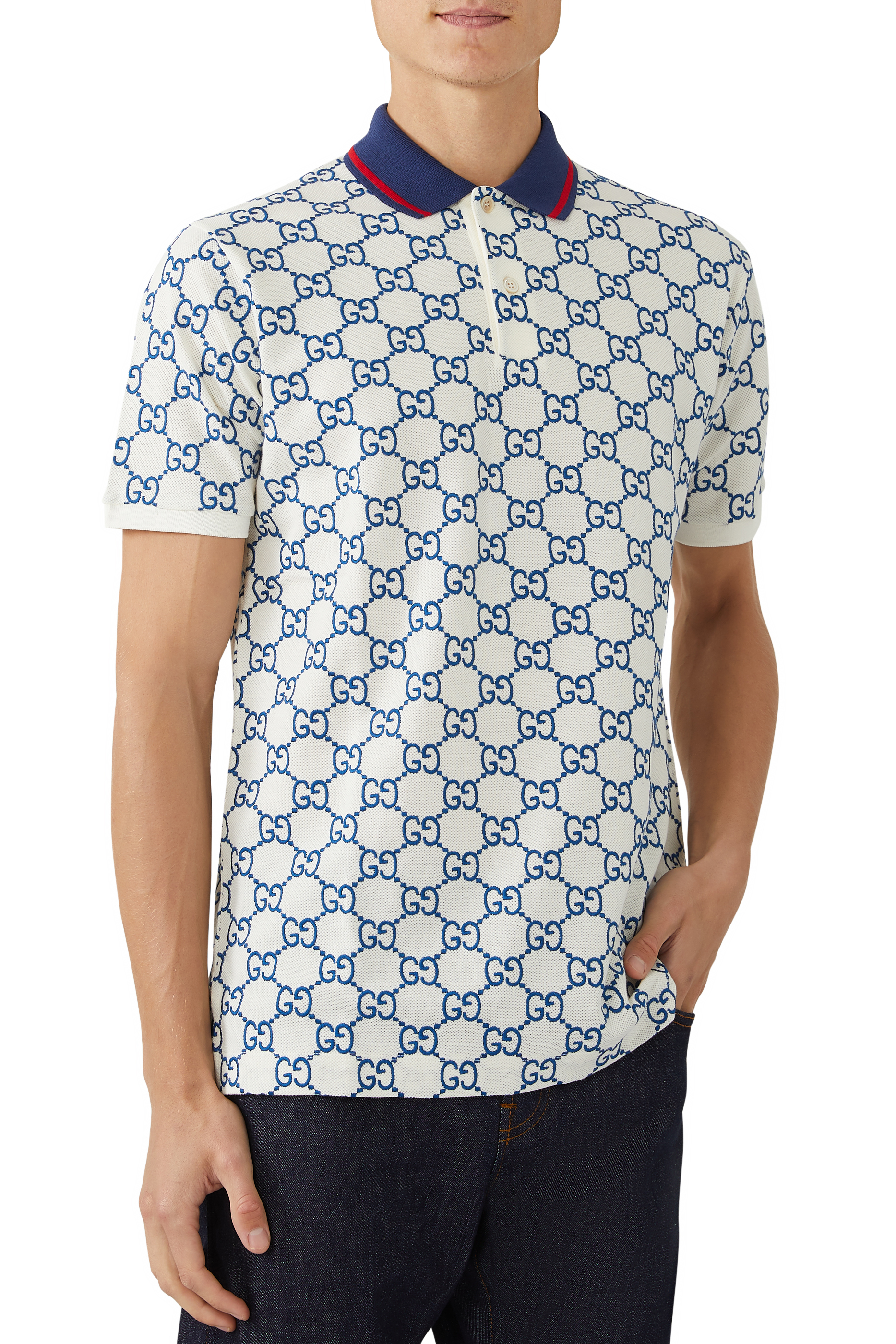 Buy Gucci GG Stretch Cotton Polo for Mens | Bloomingdale's Kuwait