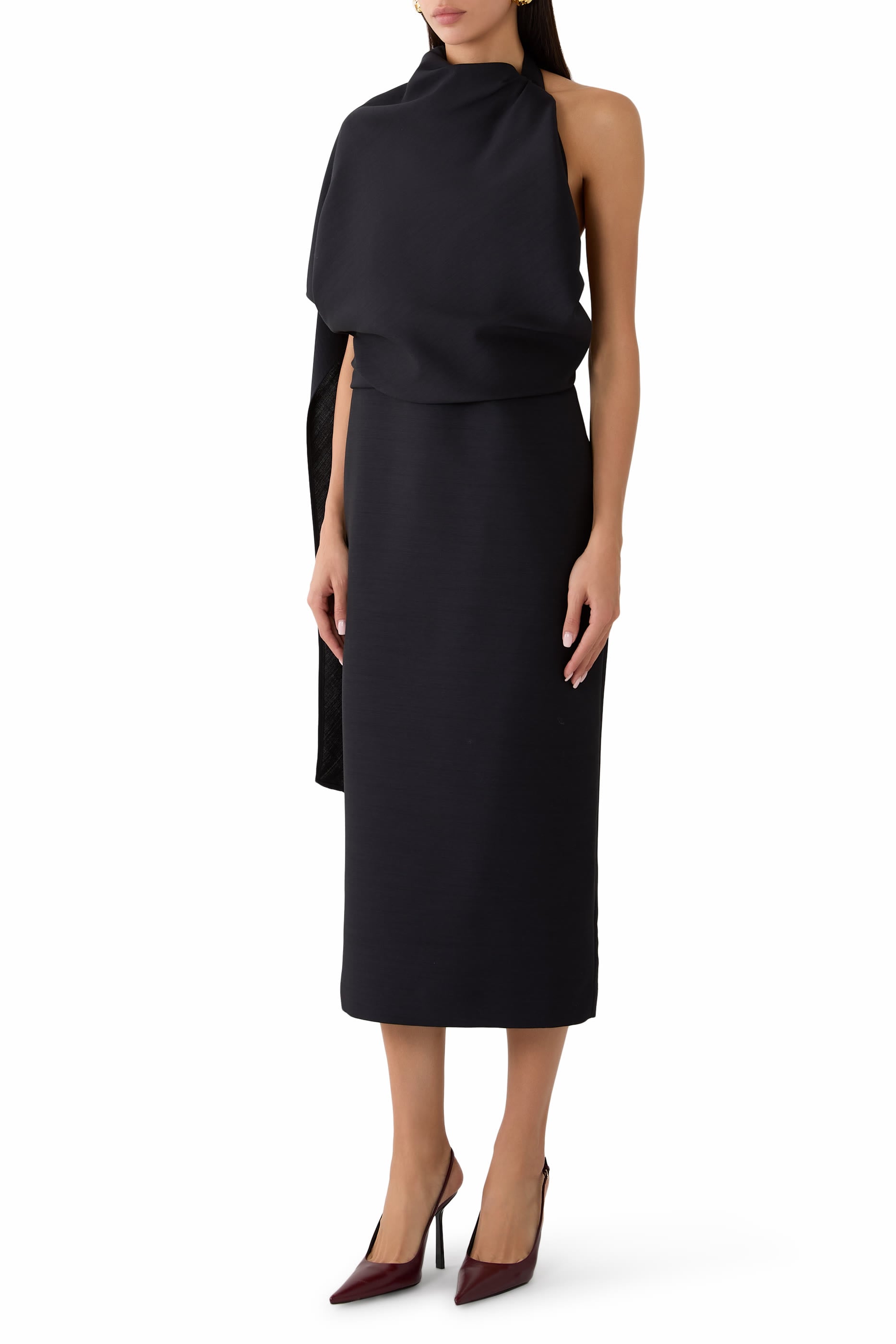 Draped Open Back Dress