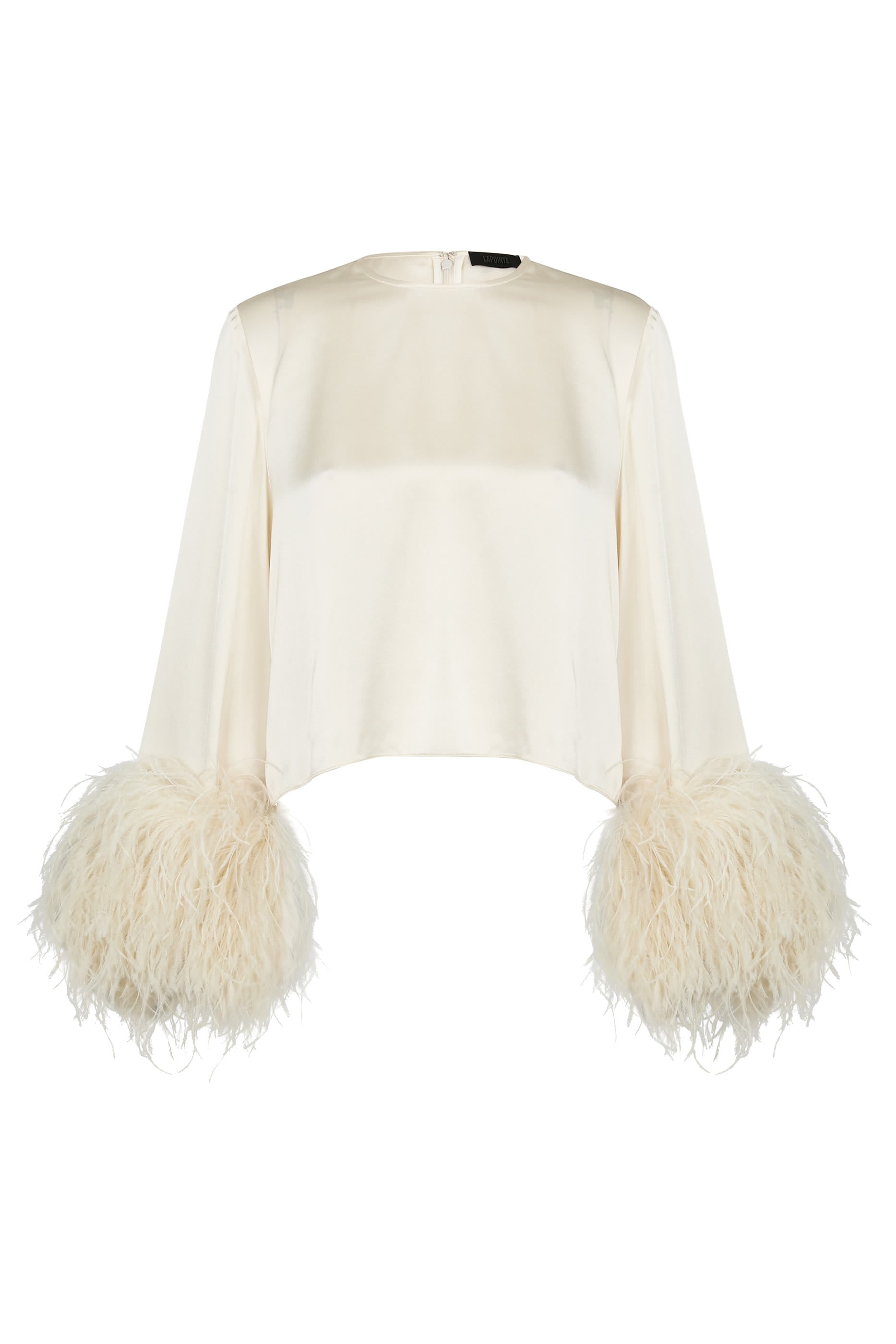 Satin Top With Feathers